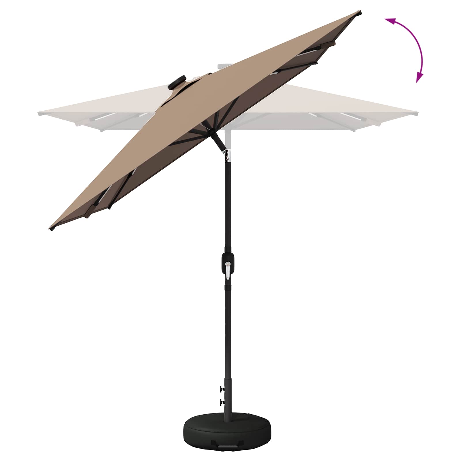 vidaXL Parasol ogrodowy z oświetleniem LED i podstawą 200 x 300 cm
