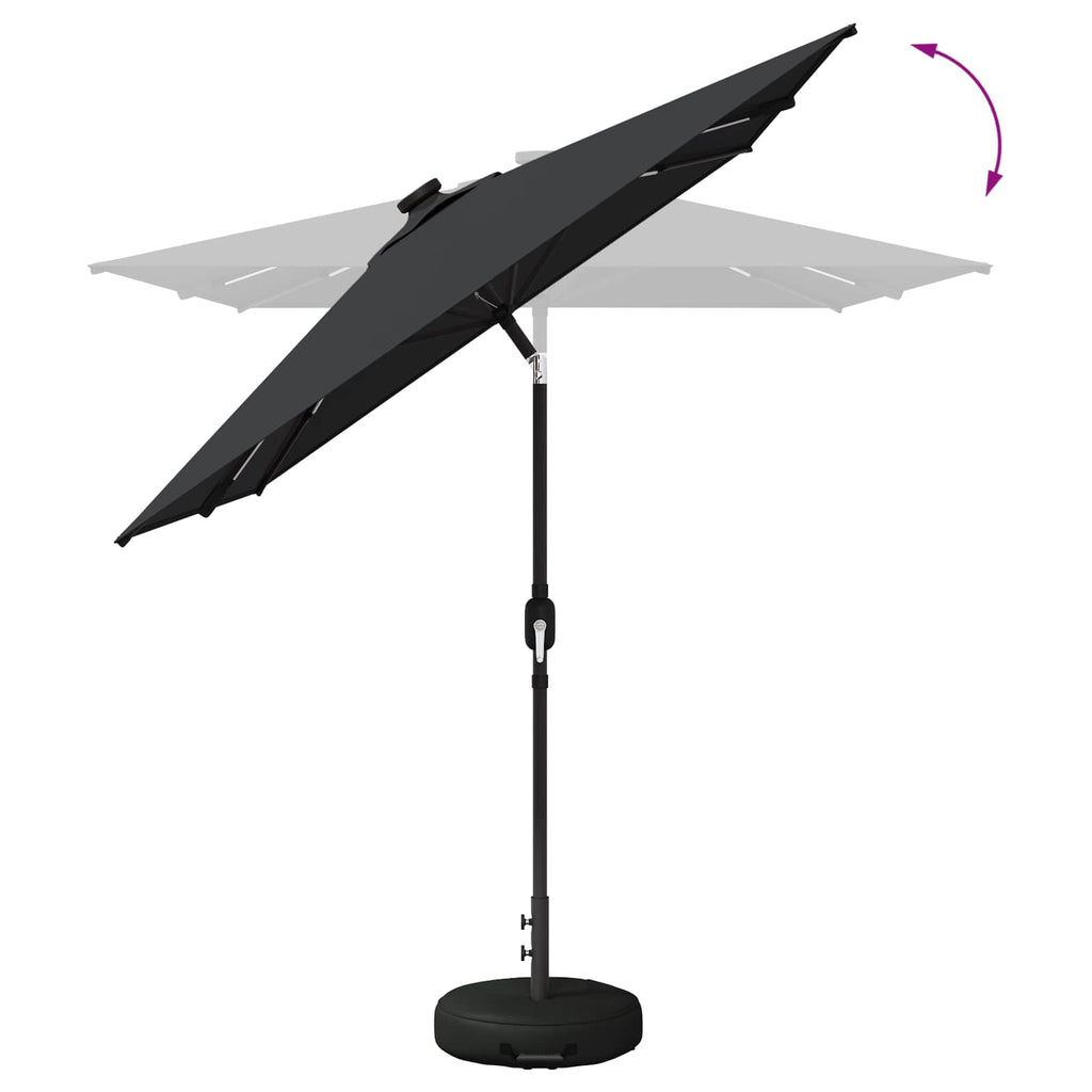 vidaXL Parasol ogrodowy z oświetleniem LED i podstawą 200 x 300 cm