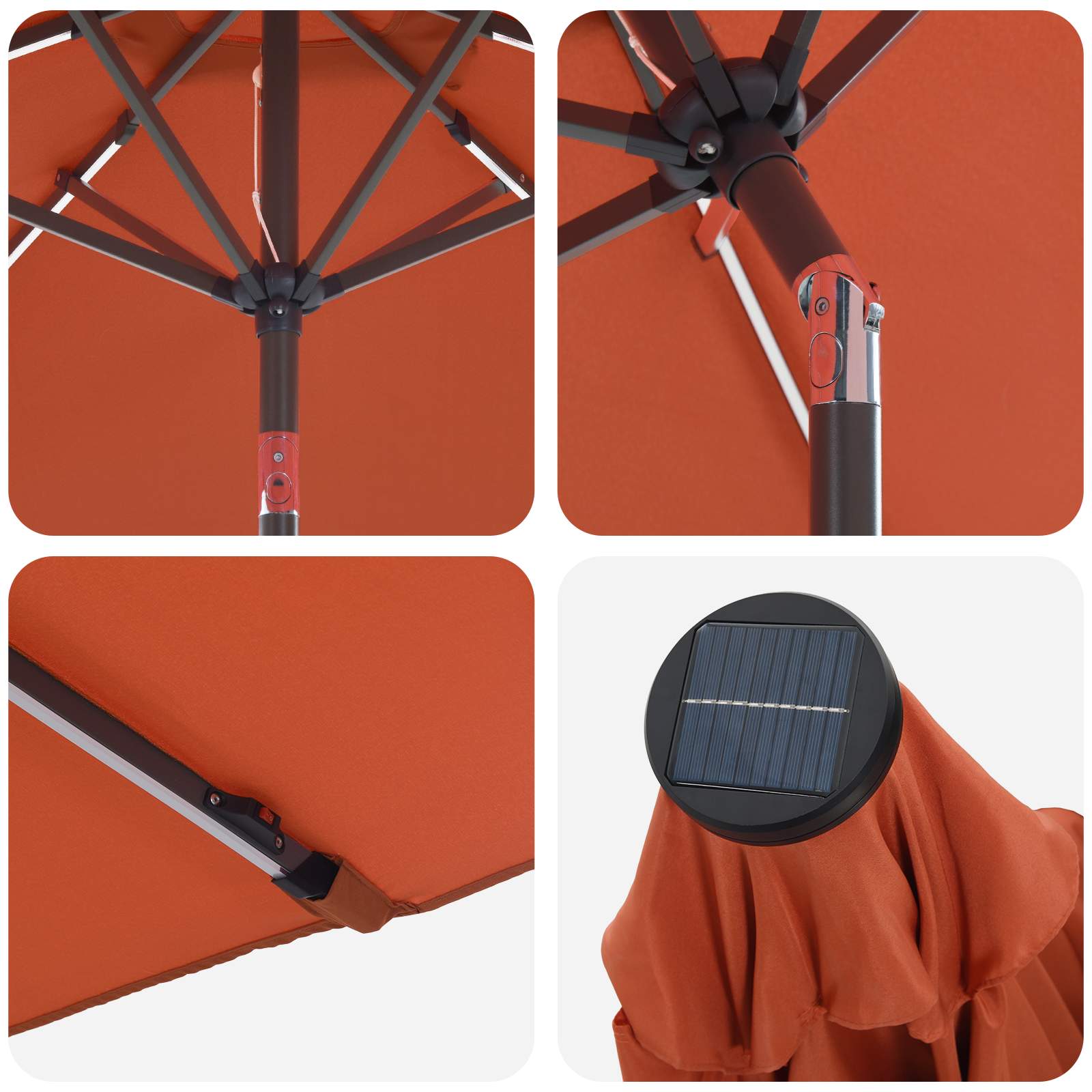 vidaXL Parasol ogrodowy z oświetleniem LED i podstawą 200 x 300 cm
