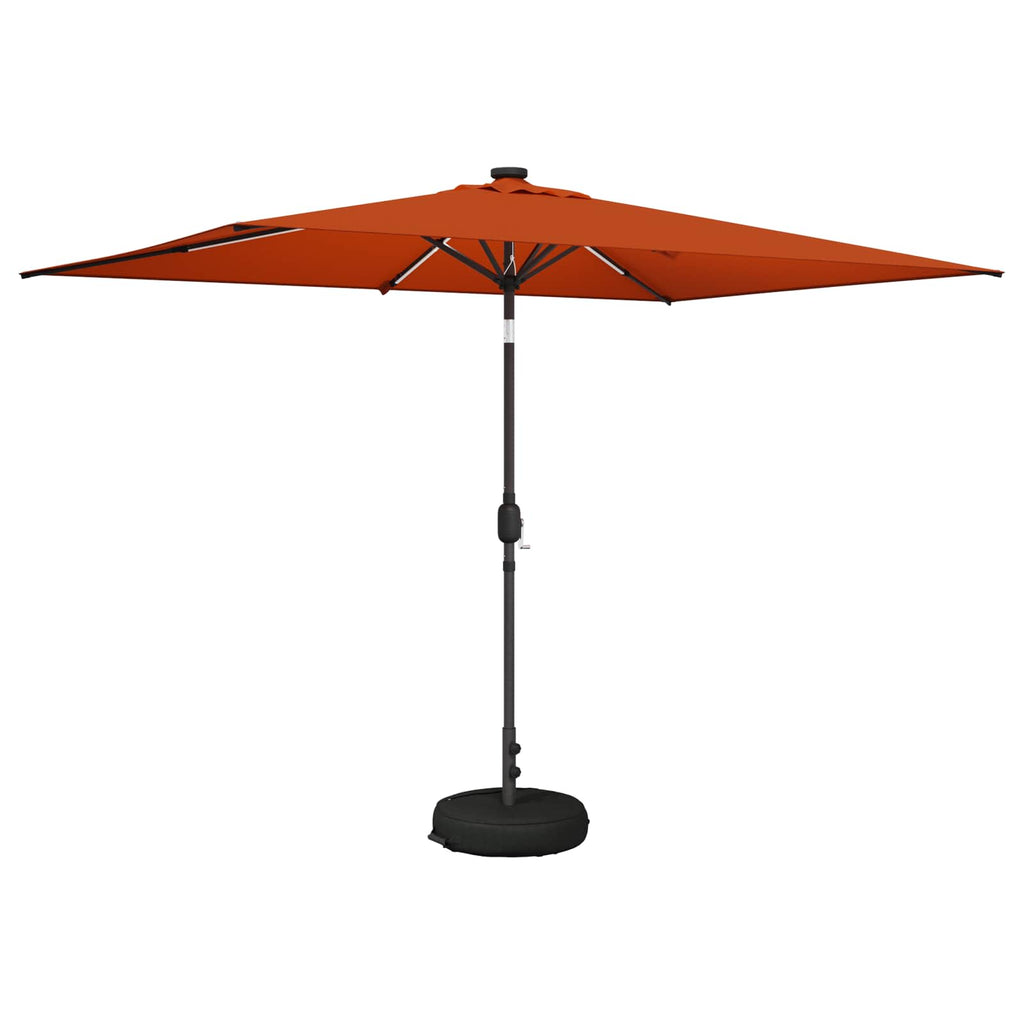 vidaXL Parasol ogrodowy z oświetleniem LED i podstawą 200 x 300 cm