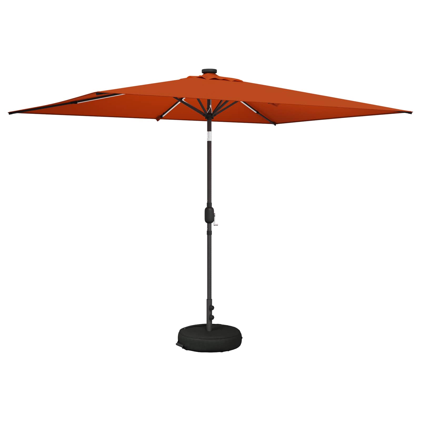 vidaXL Parasol ogrodowy z oświetleniem LED i podstawą 200 x 300 cm