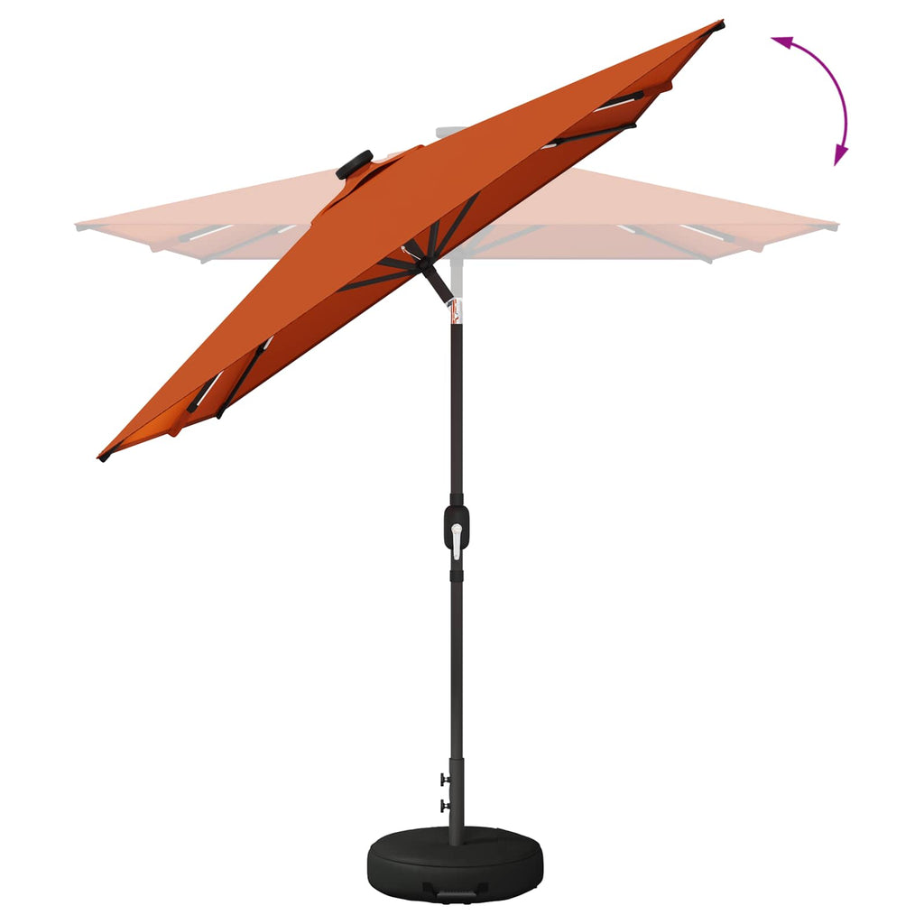 vidaXL Parasol ogrodowy z oświetleniem LED i podstawą 200 x 300 cm
