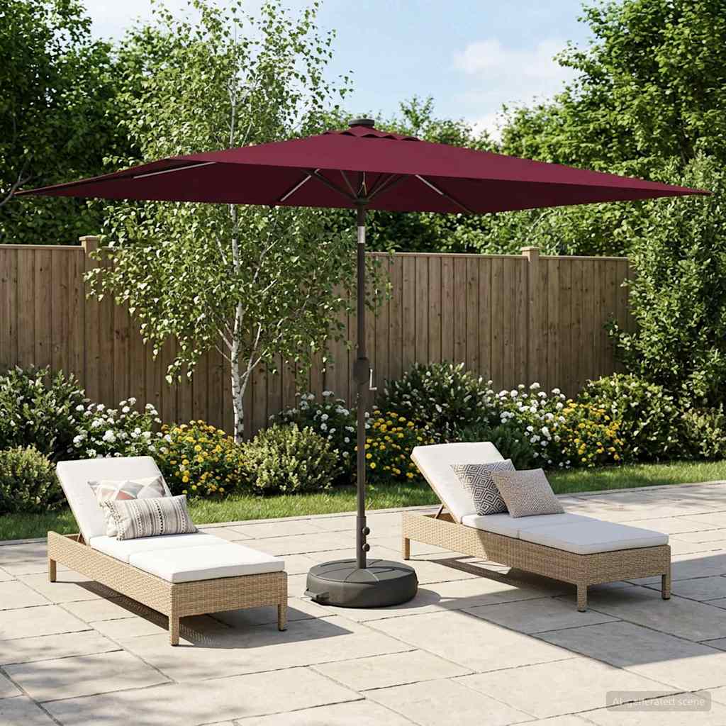 vidaXL Parasol ogrodowy z oświetleniem LED i podstawą 200 x 300 cm