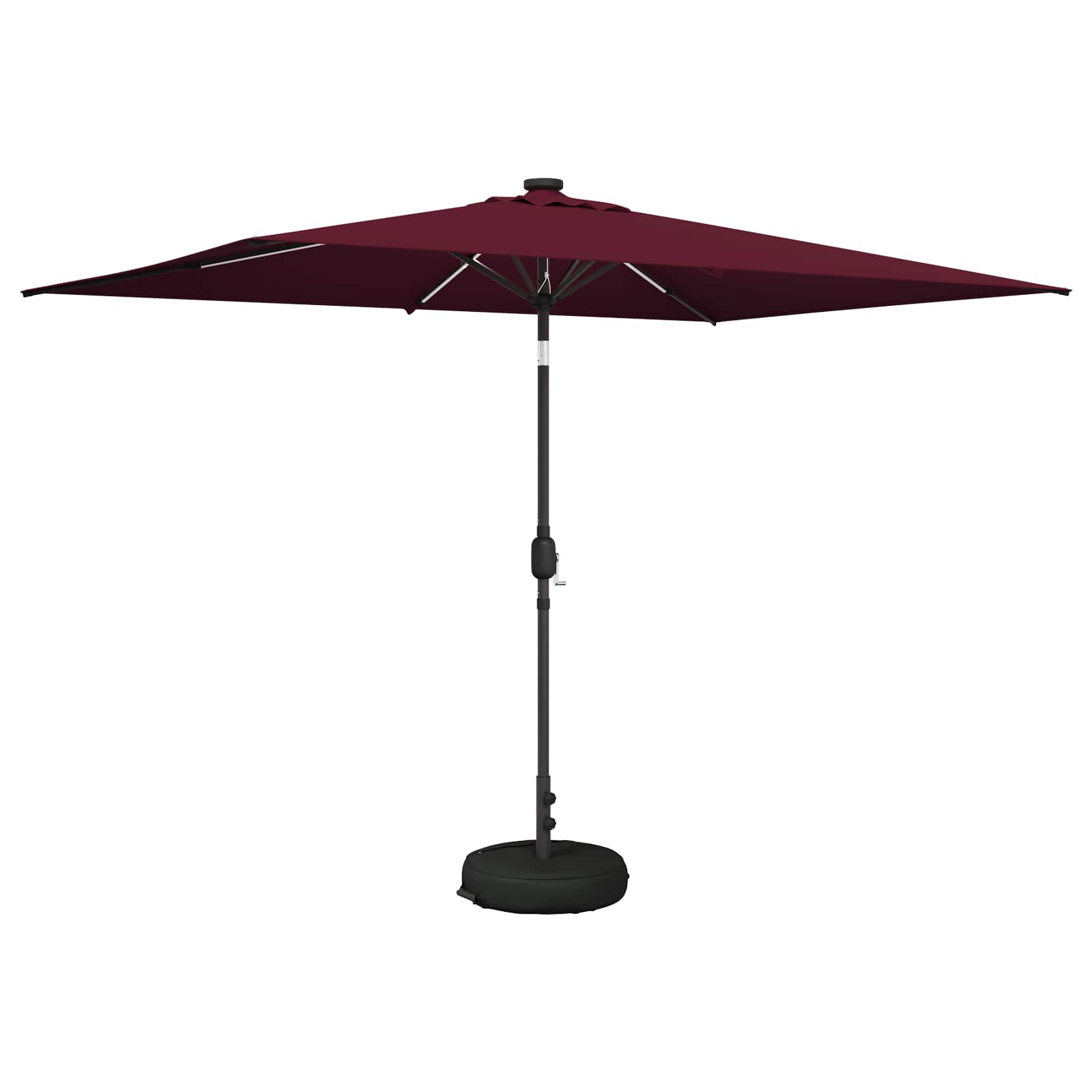 vidaXL Parasol ogrodowy z oświetleniem LED i podstawą 200 x 300 cm