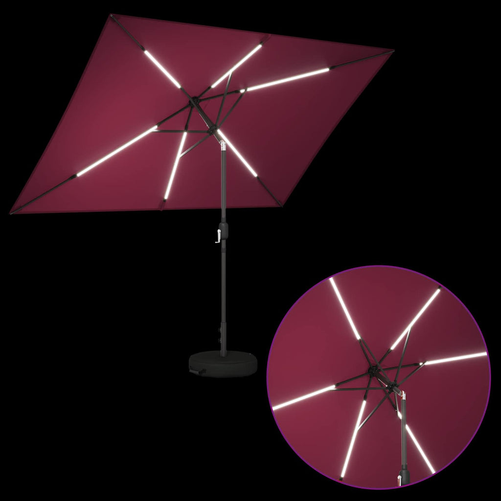 vidaXL Parasol ogrodowy z oświetleniem LED i podstawą 200 x 300 cm