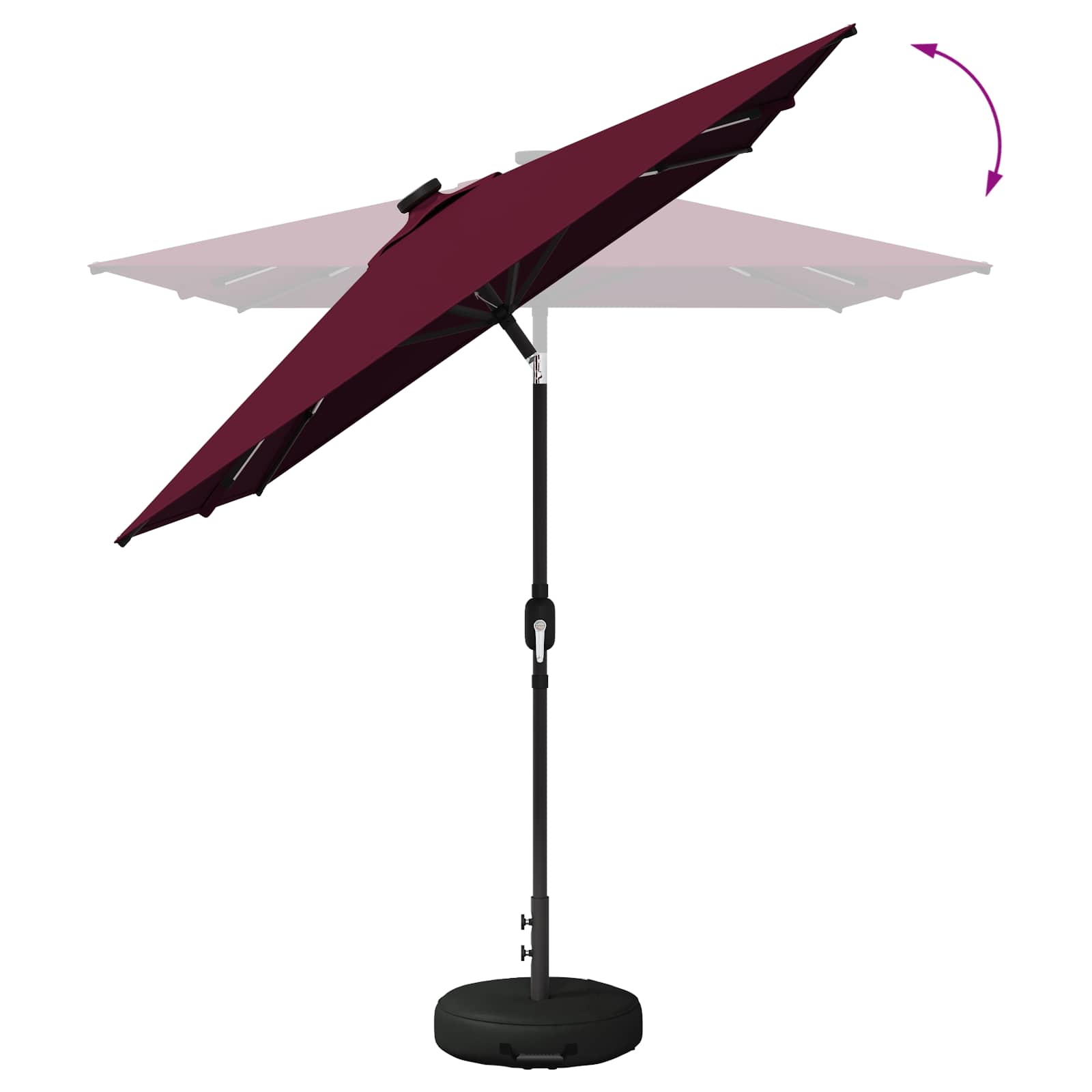 vidaXL Parasol ogrodowy z oświetleniem LED i podstawą 200 x 300 cm