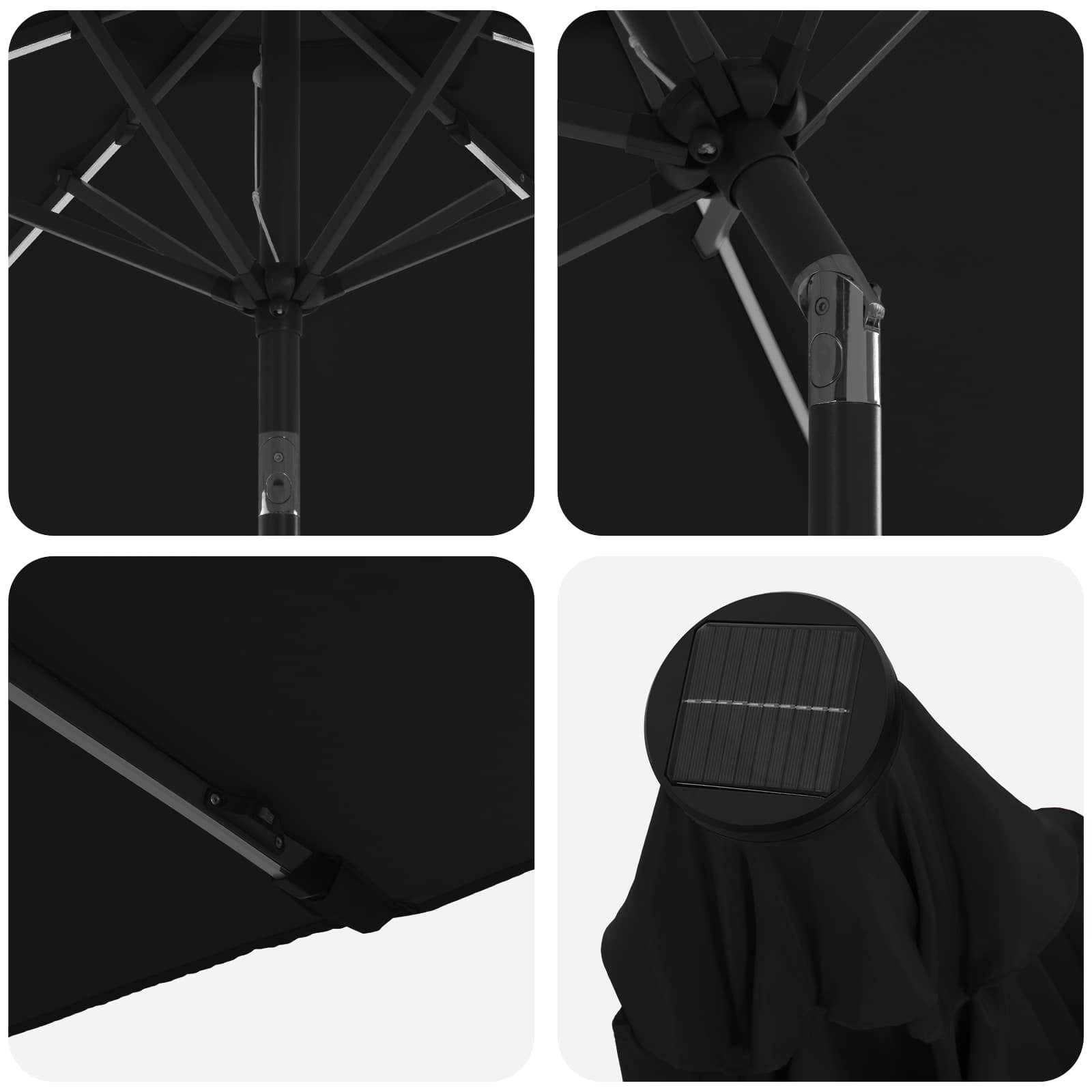 vidaXL Parasol ogrodowy z oświetleniem LED i podstawą 200 x 300 cm