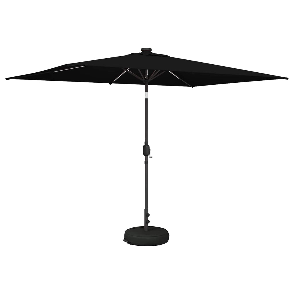 vidaXL Parasol ogrodowy z oświetleniem LED i podstawą 200 x 300 cm