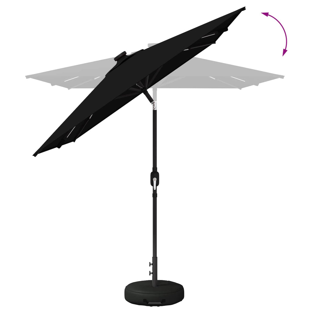 vidaXL Parasol ogrodowy z oświetleniem LED i podstawą 200 x 300 cm