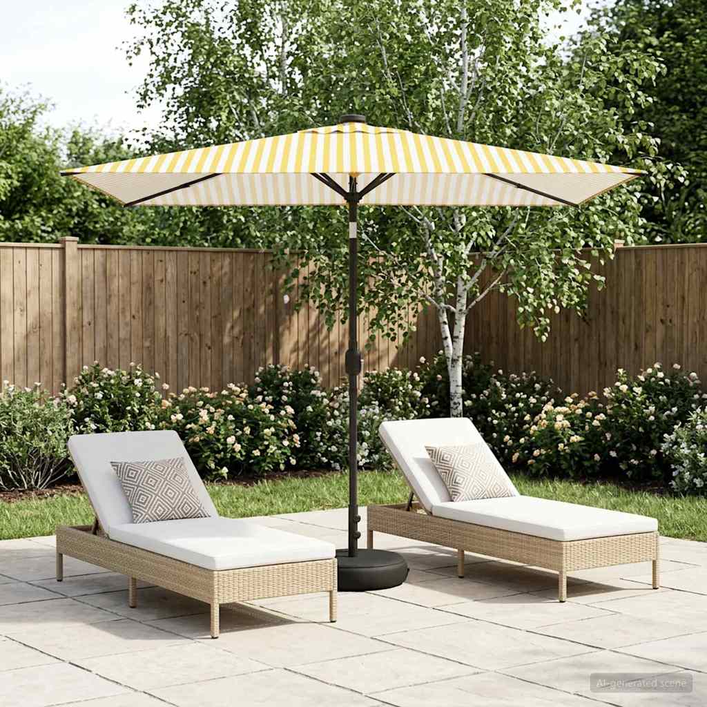 vidaXL Parasol ogrodowy z oświetleniem LED i podstawą 200 x 300 cm
