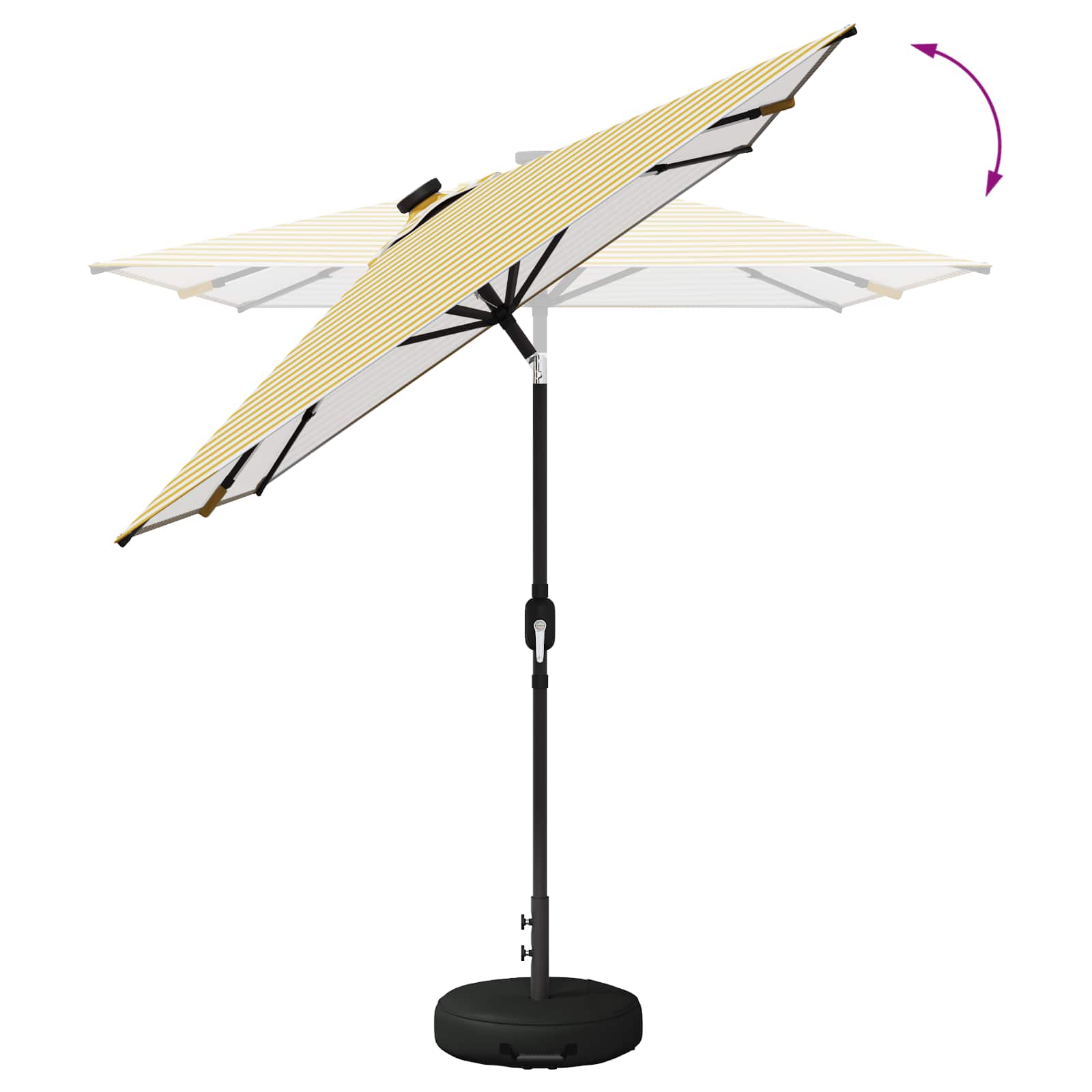 vidaXL Parasol ogrodowy z oświetleniem LED i podstawą 200 x 300 cm