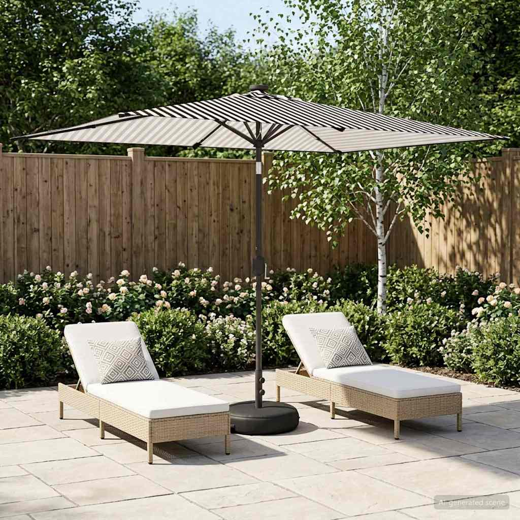 vidaXL Parasol ogrodowy z oświetleniem LED i podstawą 200 x 300 cm