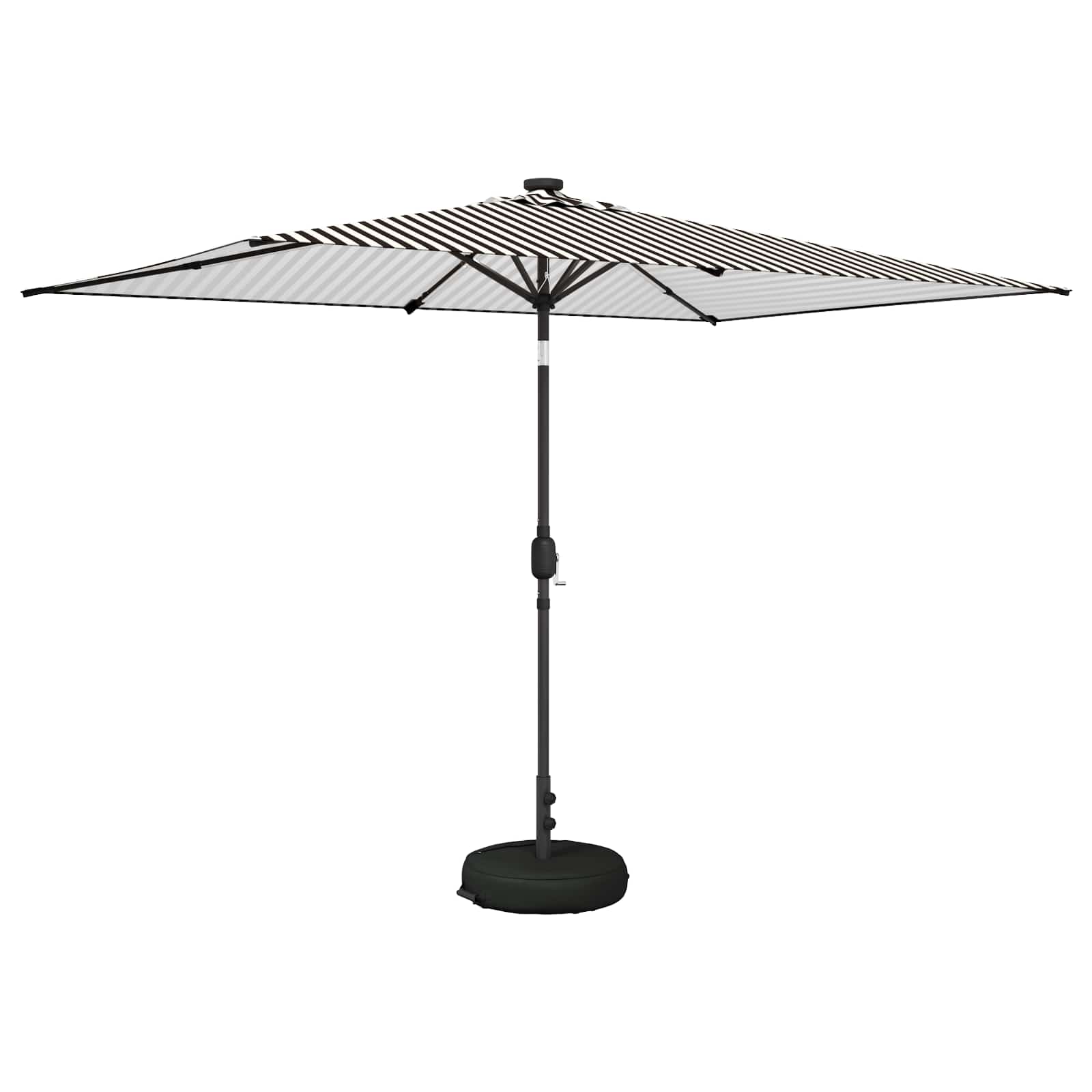 vidaXL Parasol ogrodowy z oświetleniem LED i podstawą 200 x 300 cm