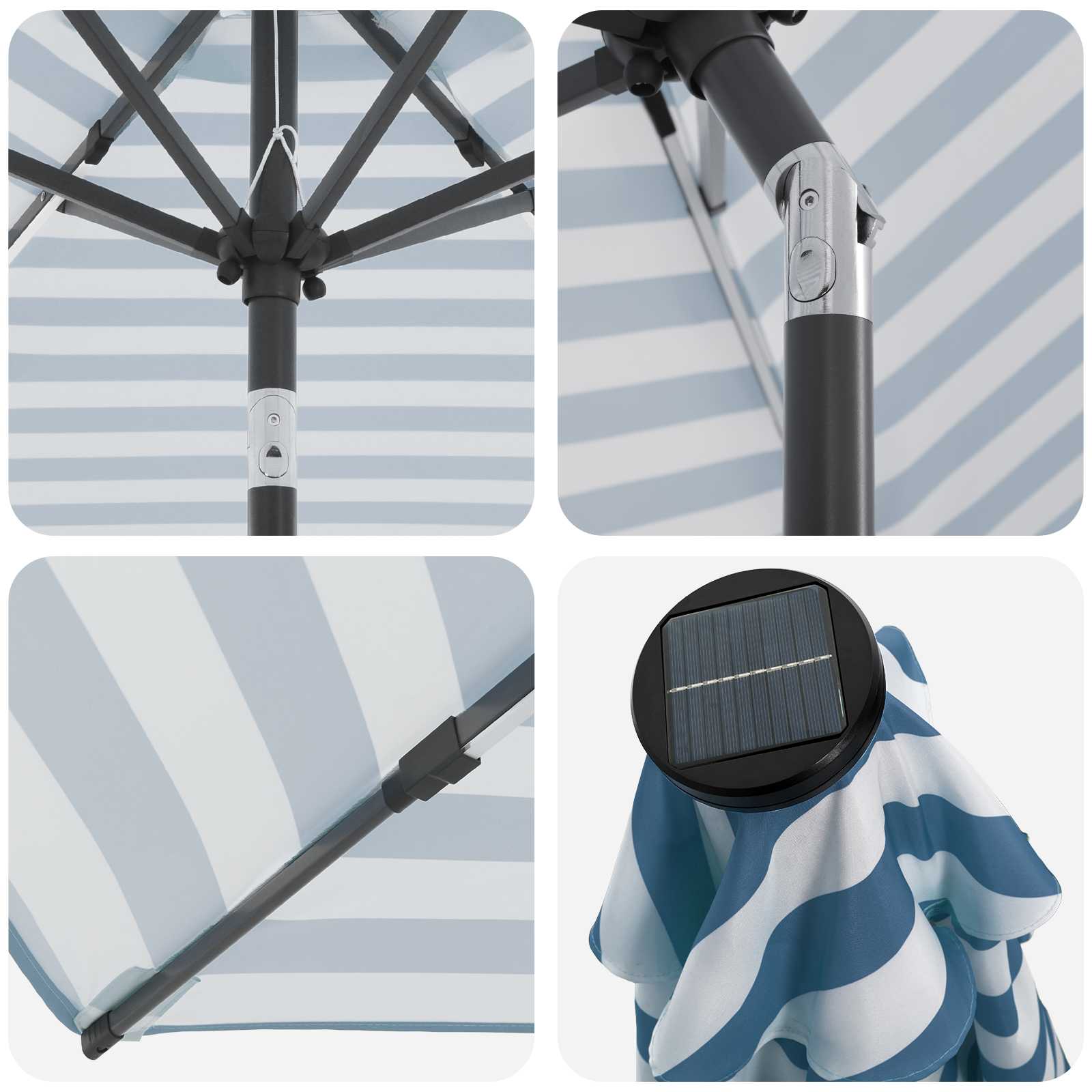 vidaXL Parasol ogrodowy z oświetleniem LED i podstawą 200 x 300 cm