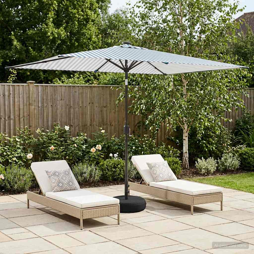 vidaXL Parasol ogrodowy z oświetleniem LED i podstawą 200 x 300 cm