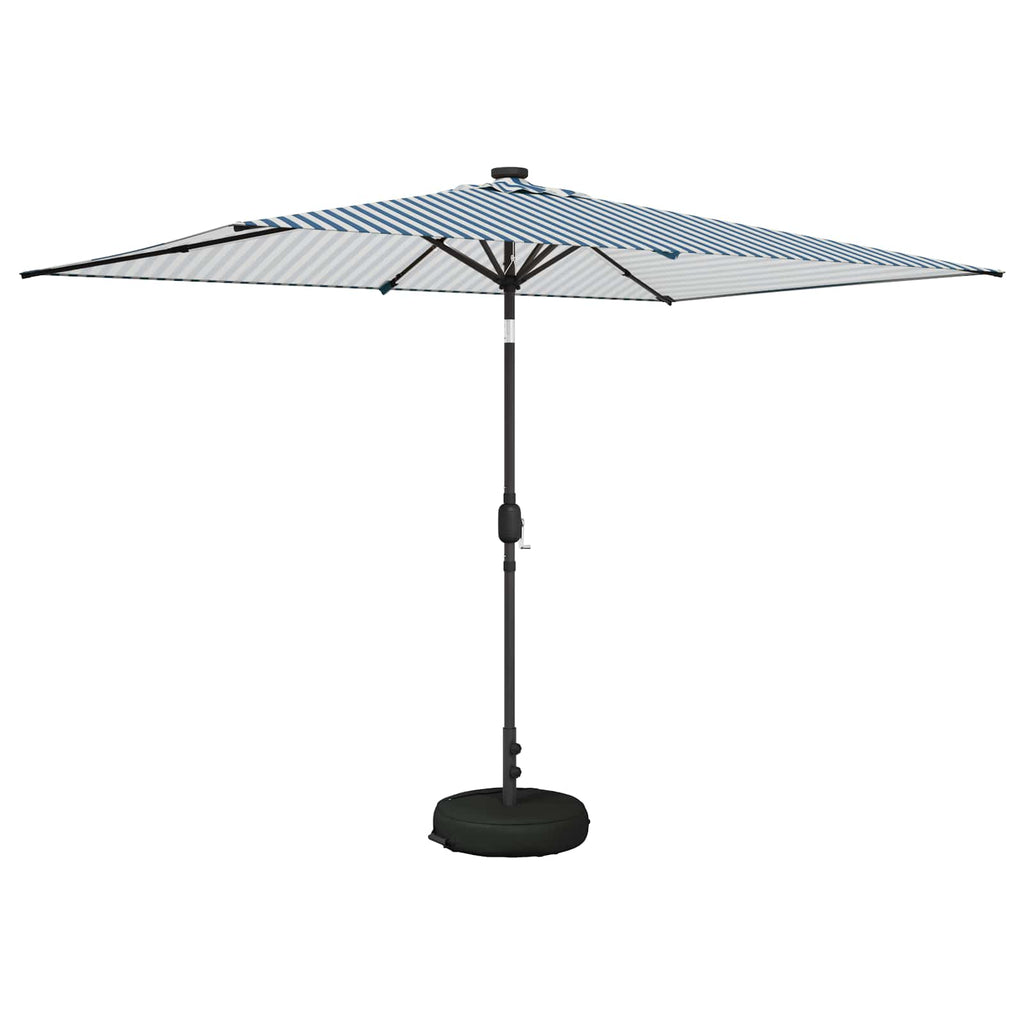 vidaXL Parasol ogrodowy z oświetleniem LED i podstawą 200 x 300 cm