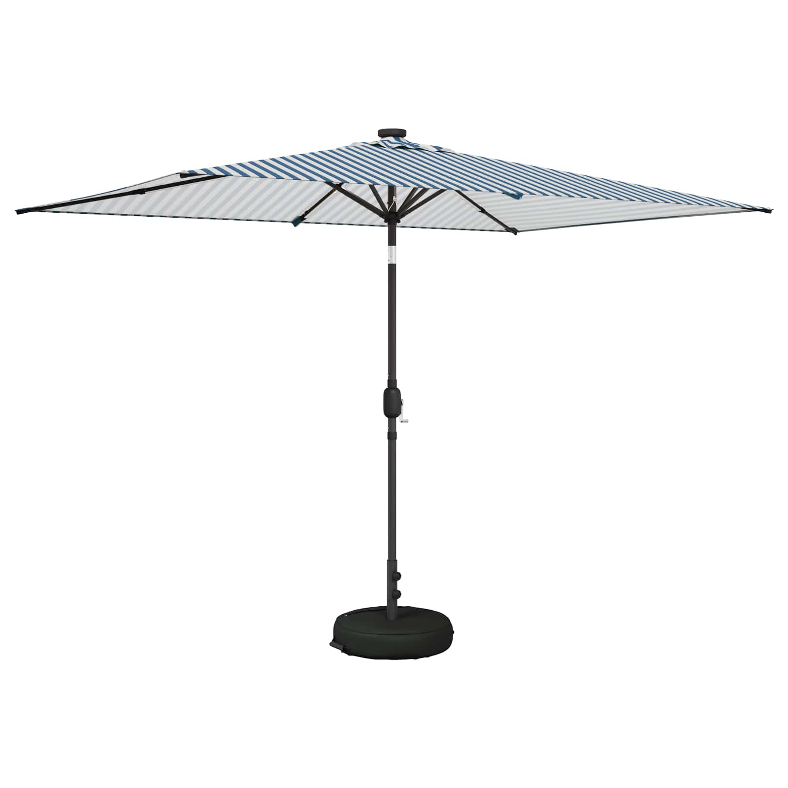 vidaXL Parasol ogrodowy z oświetleniem LED i podstawą 200 x 300 cm