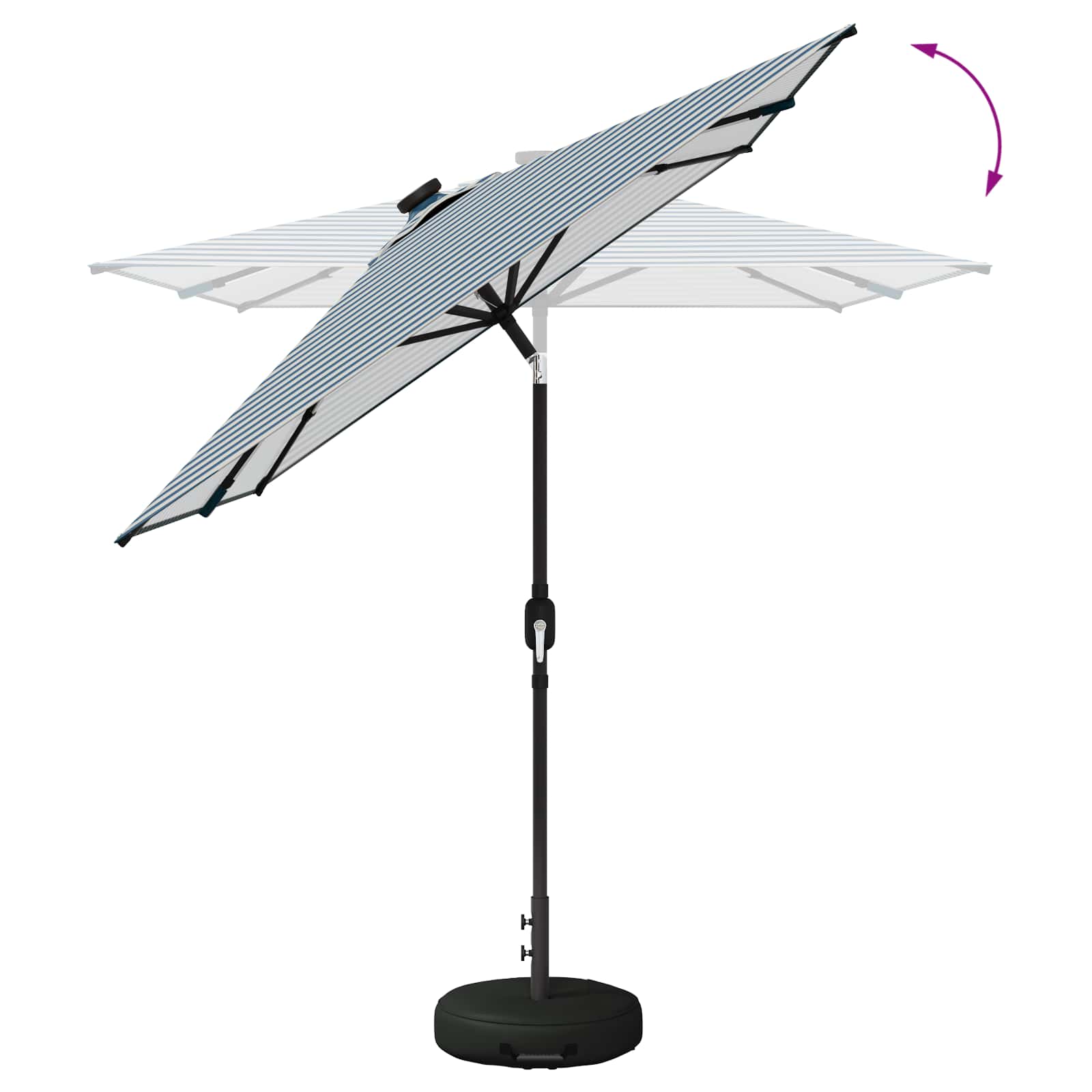 vidaXL Parasol ogrodowy z oświetleniem LED i podstawą 200 x 300 cm