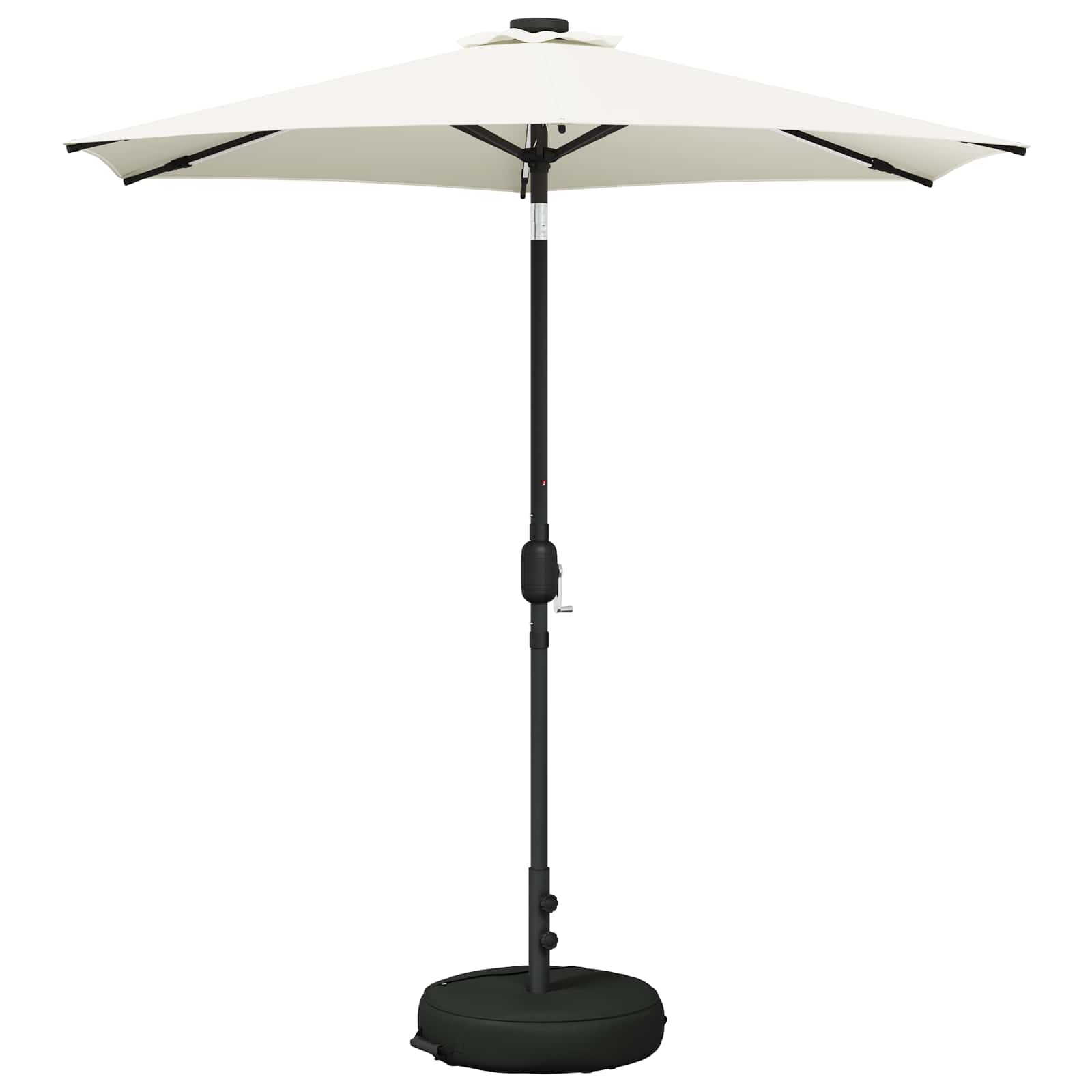 vidaXL Parasol ogrodowy z oświetleniem LED i podstawą 230 x 230 cm
