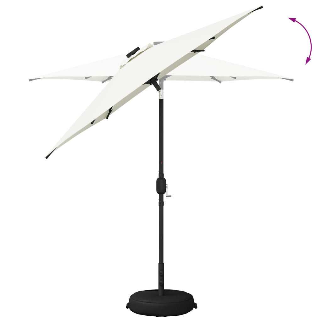 vidaXL Parasol ogrodowy z oświetleniem LED i podstawą 230 x 230 cm