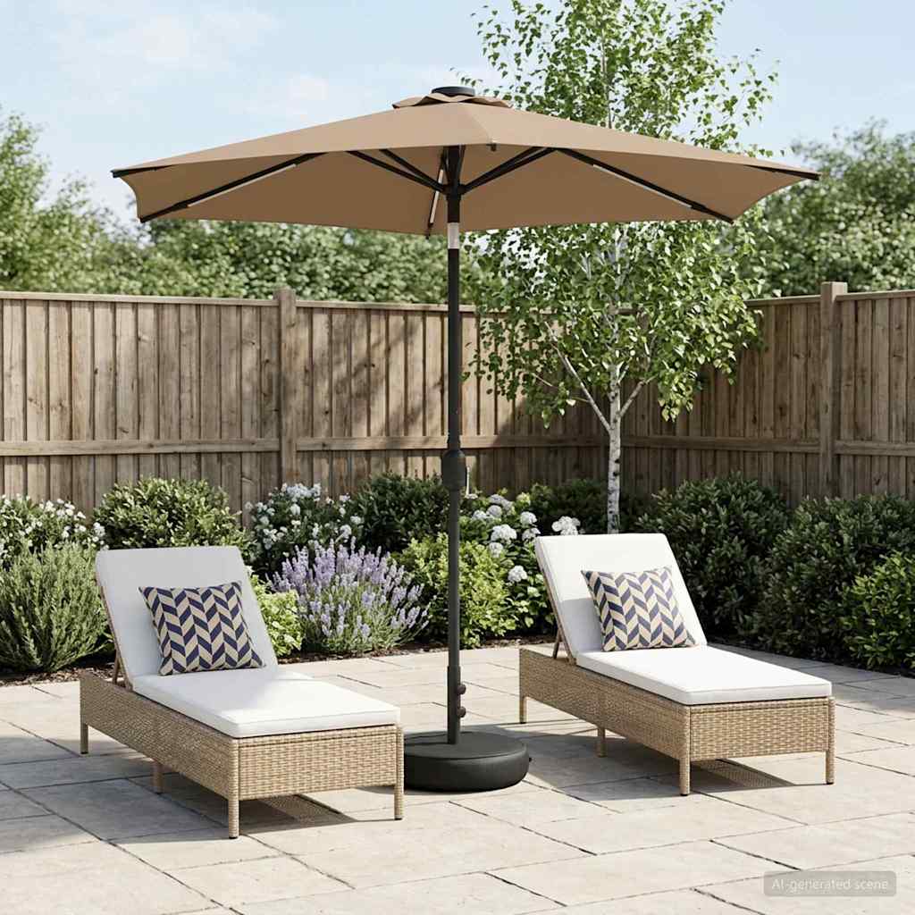 vidaXL Parasol ogrodowy z oświetleniem LED i podstawą 230 x 230 cm