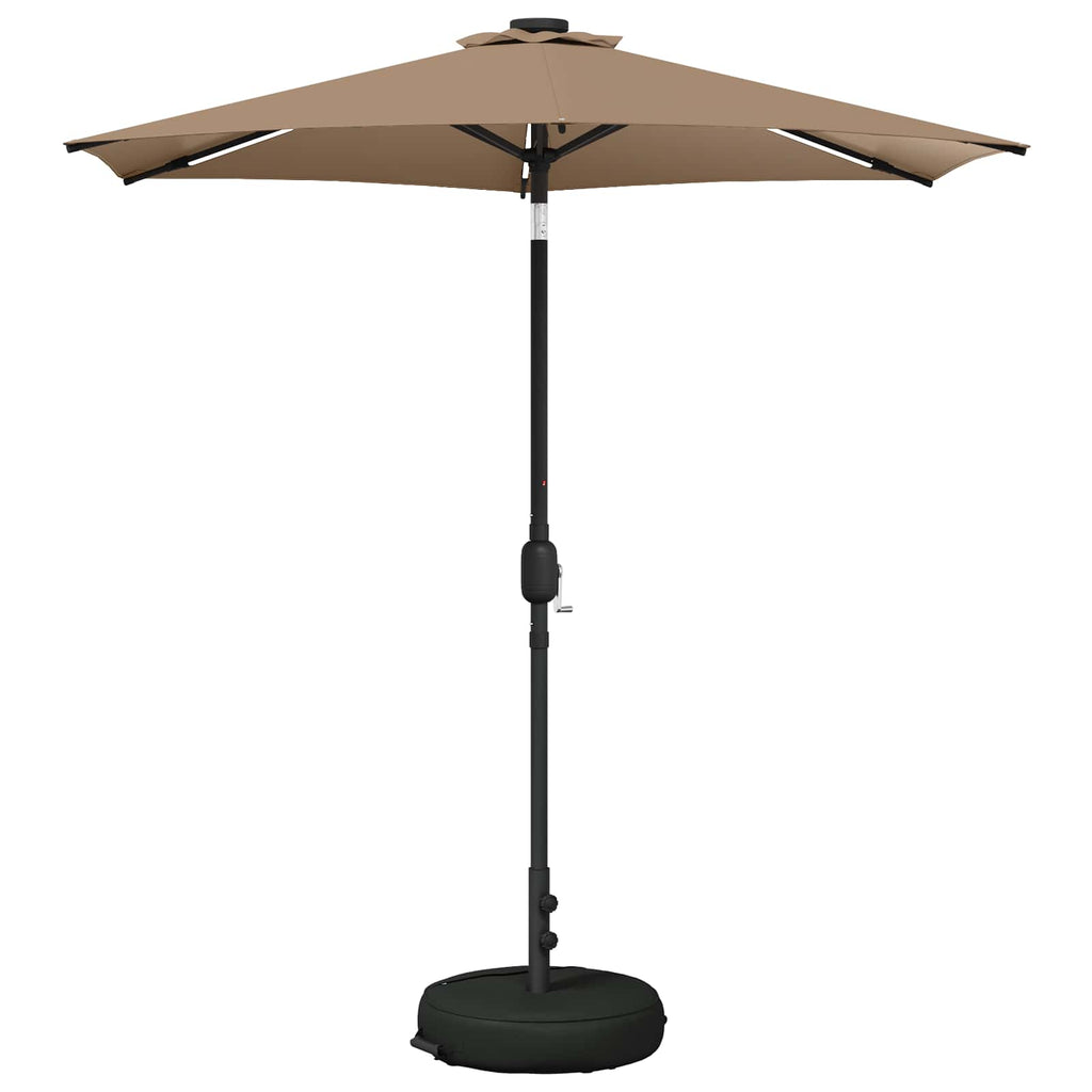 vidaXL Parasol ogrodowy z oświetleniem LED i podstawą 230 x 230 cm