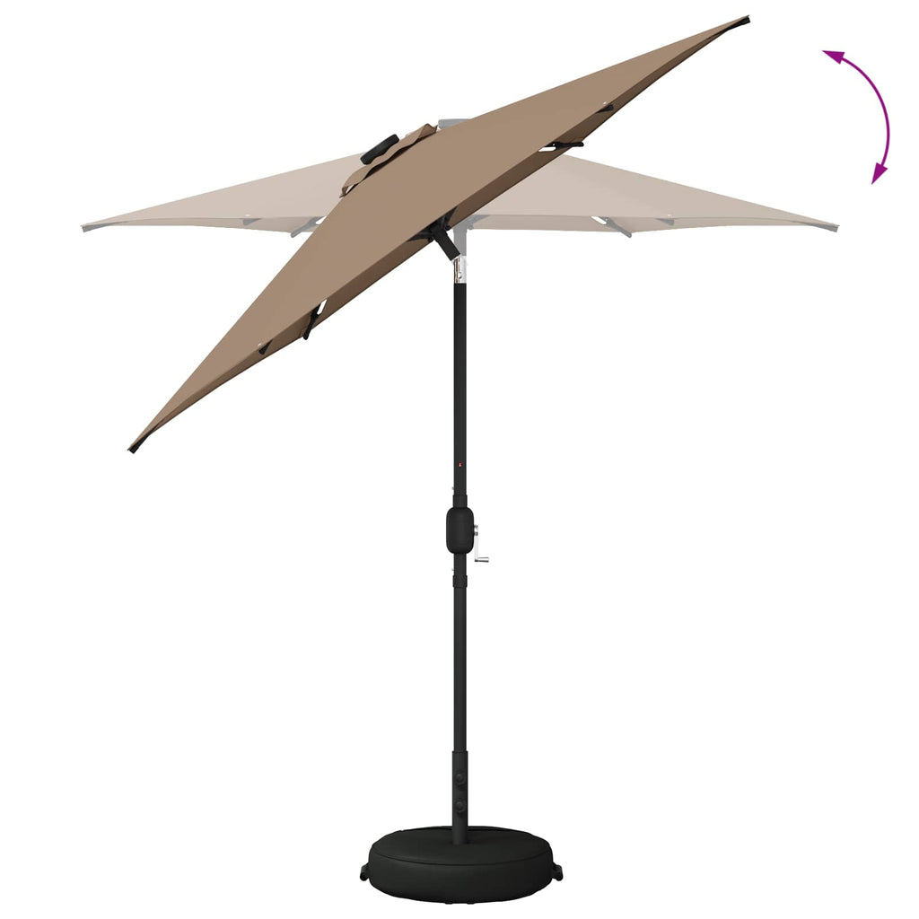 vidaXL Parasol ogrodowy z oświetleniem LED i podstawą 230 x 230 cm
