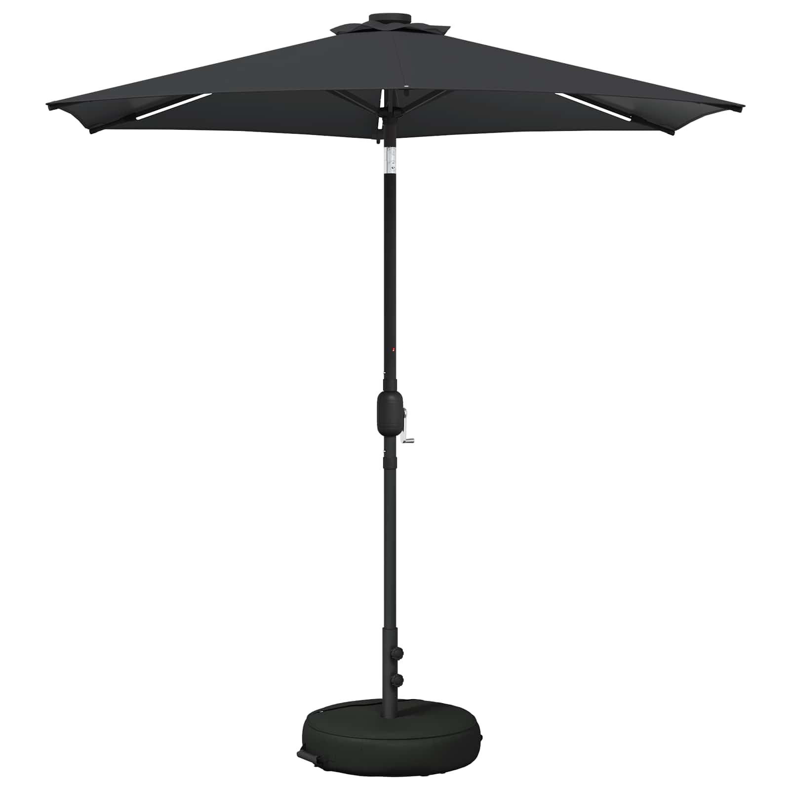 vidaXL Parasol ogrodowy z oświetleniem LED i podstawą 230 x 230 cm