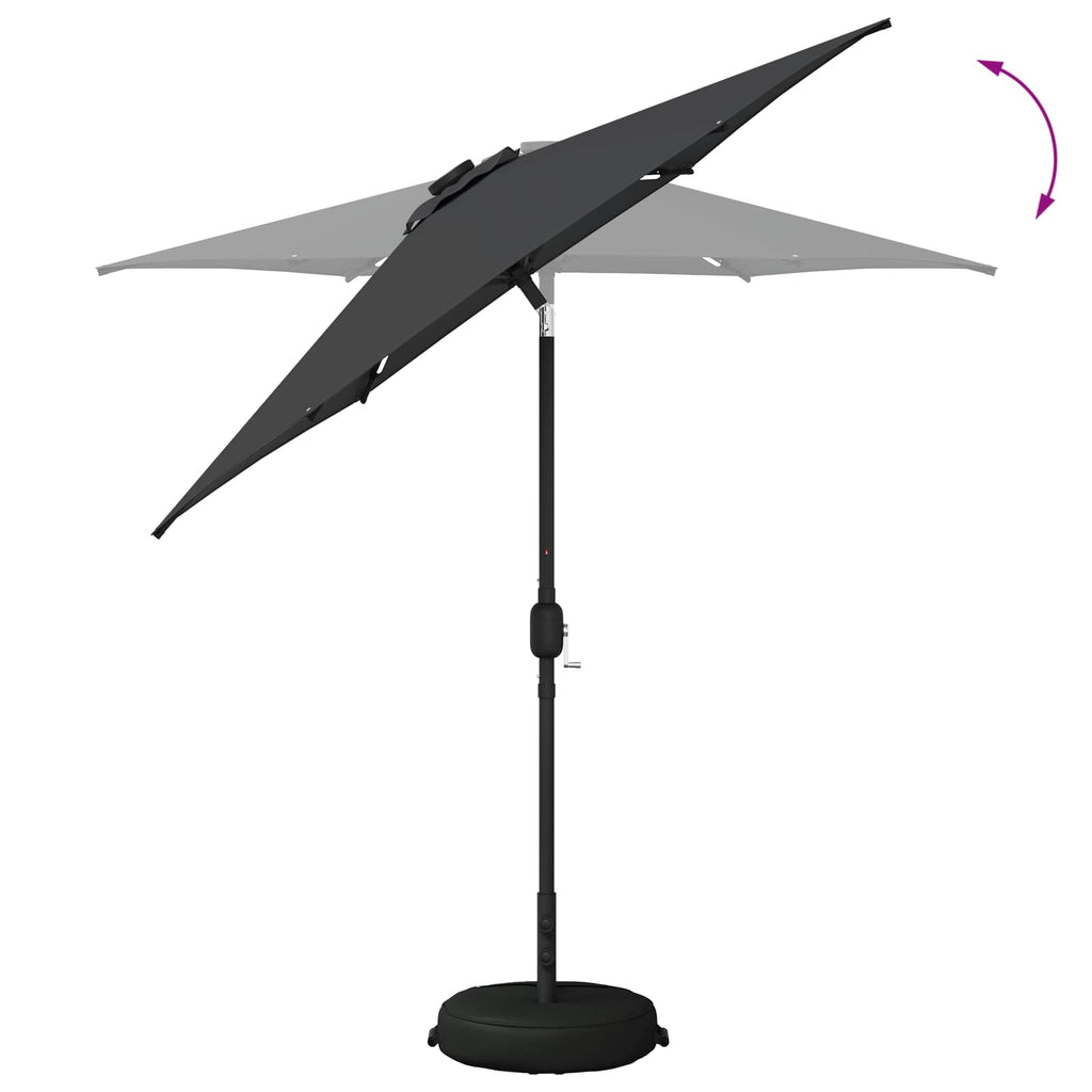 vidaXL Parasol ogrodowy z oświetleniem LED i podstawą 230 x 230 cm