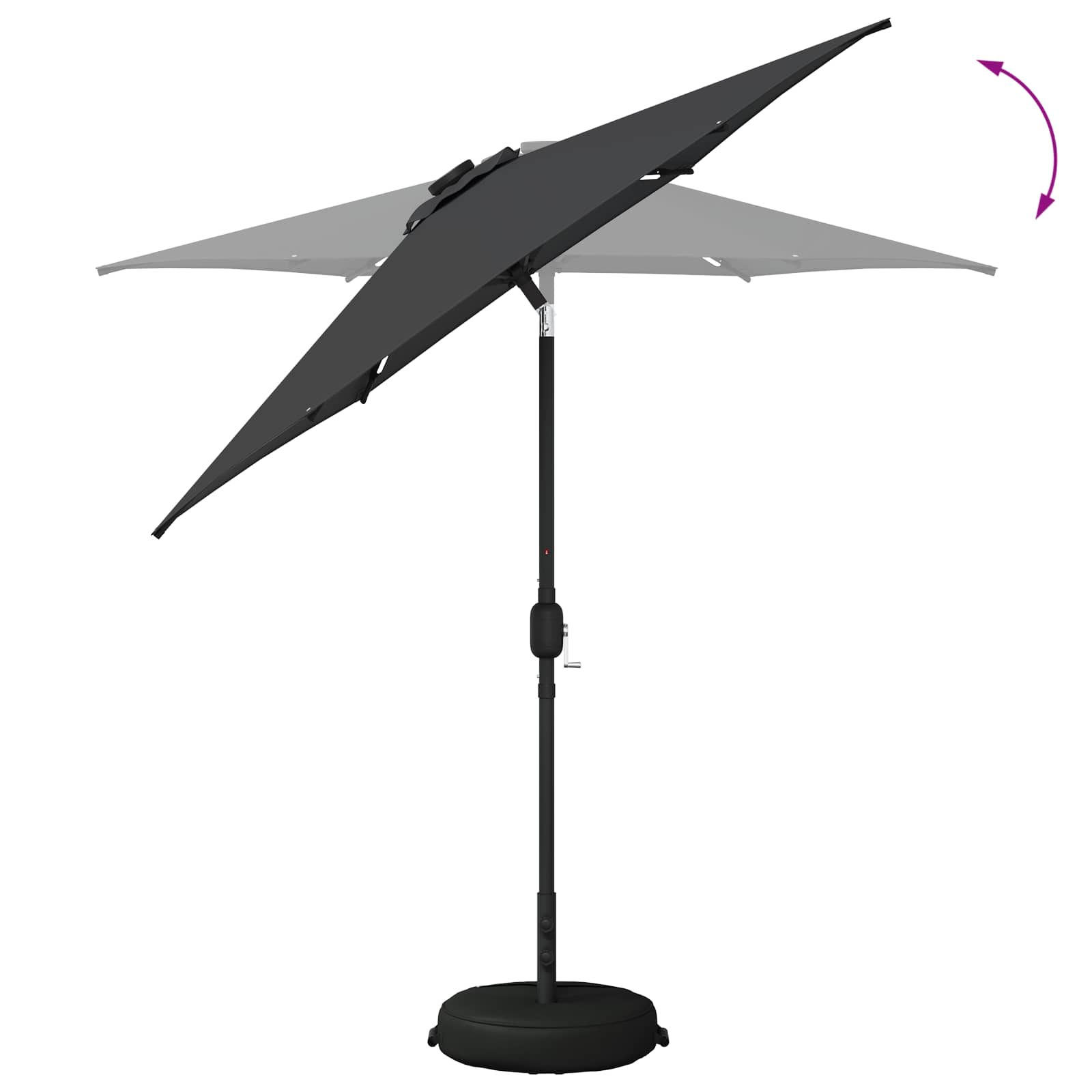 vidaXL Parasol ogrodowy z oświetleniem LED i podstawą 230 x 230 cm