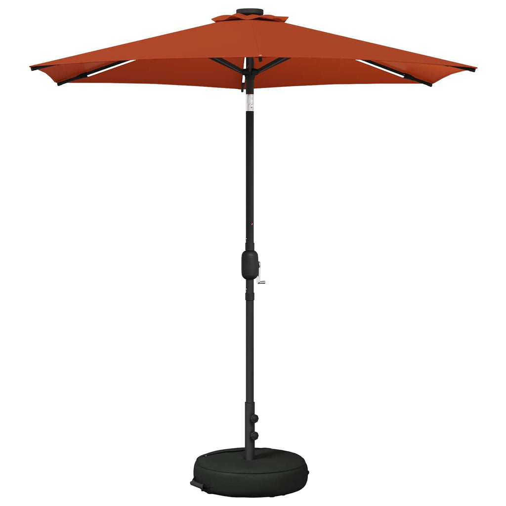 vidaXL Parasol ogrodowy z oświetleniem LED i podstawą 230 x 230 cm