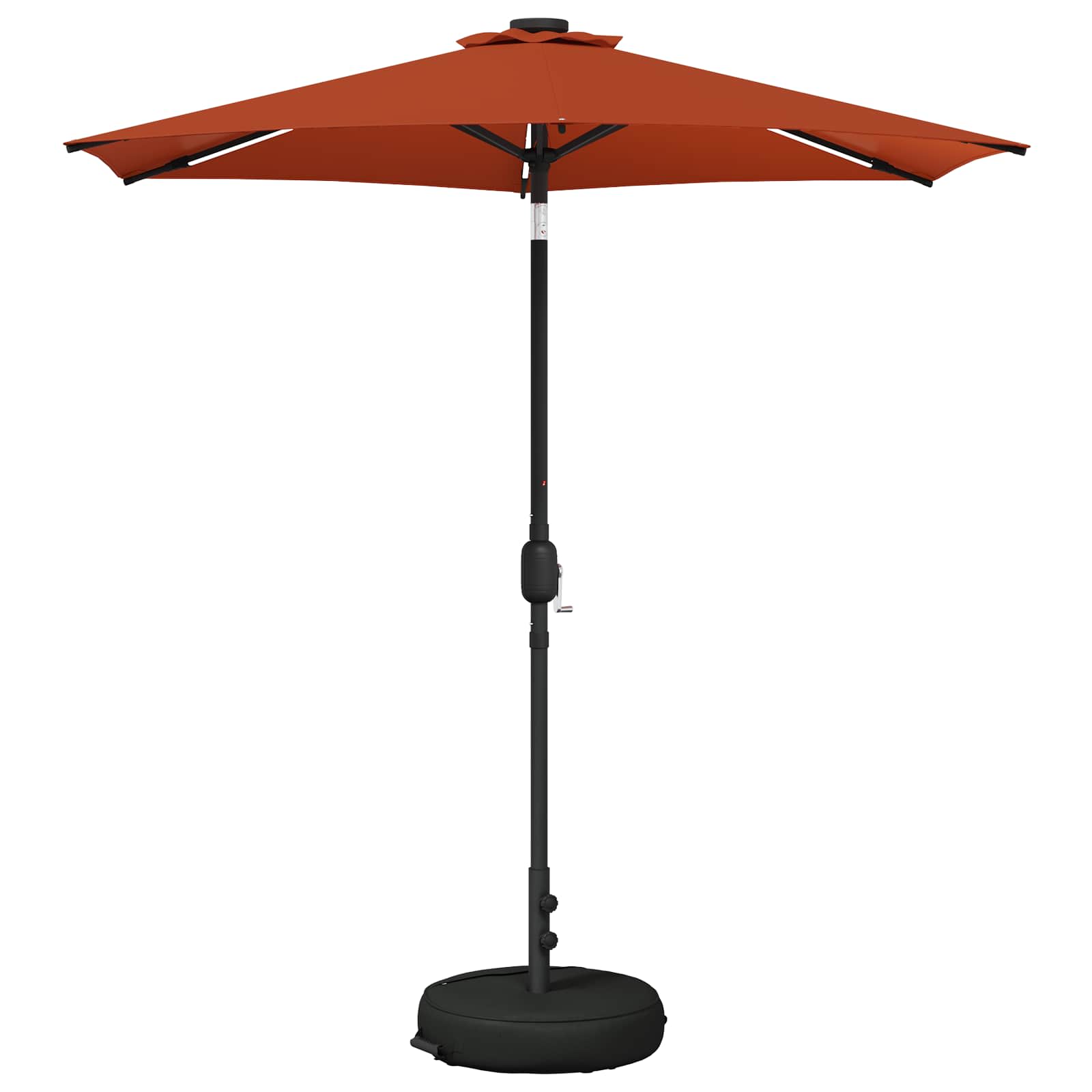 vidaXL Parasol ogrodowy z oświetleniem LED i podstawą 230 x 230 cm