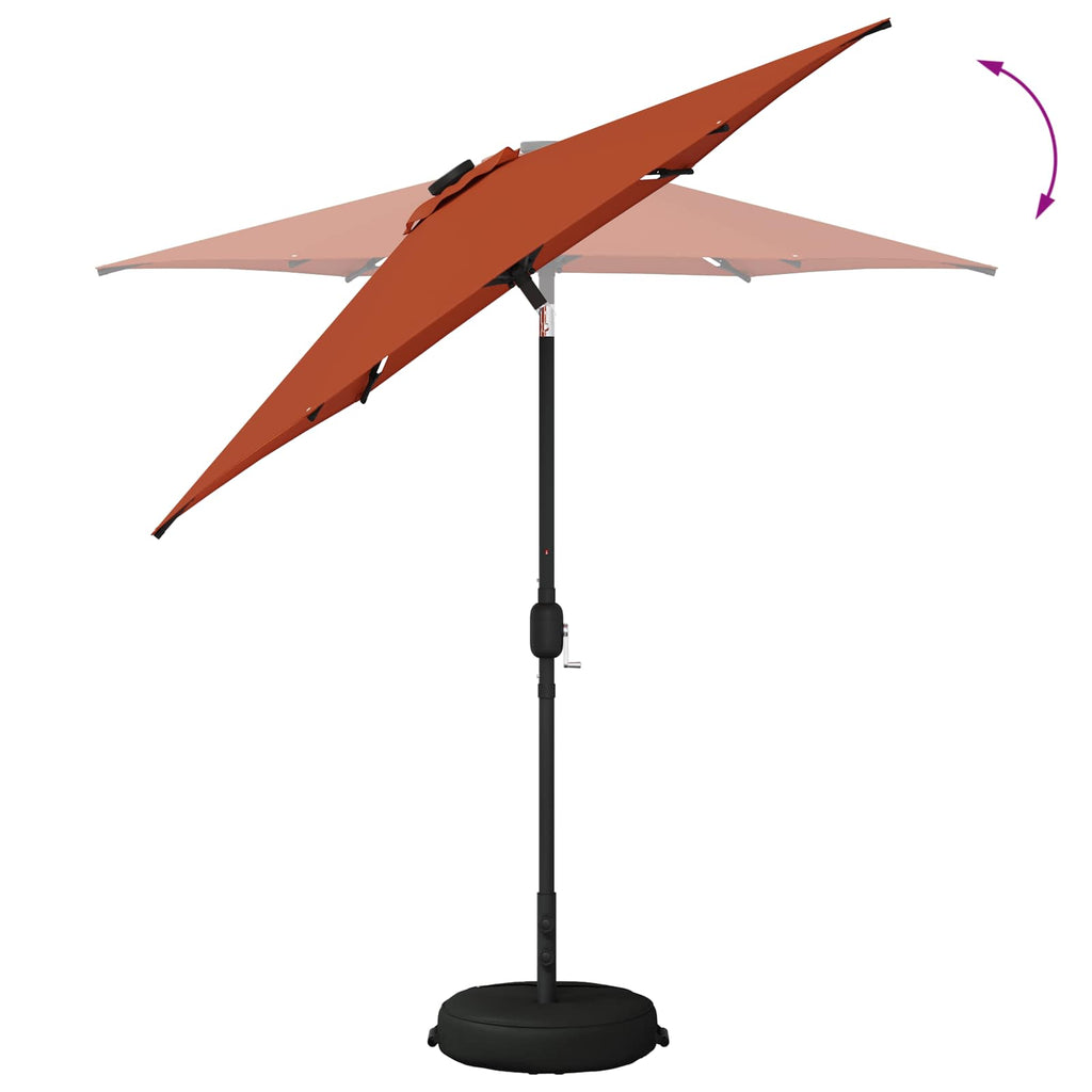 vidaXL Parasol ogrodowy z oświetleniem LED i podstawą 230 x 230 cm