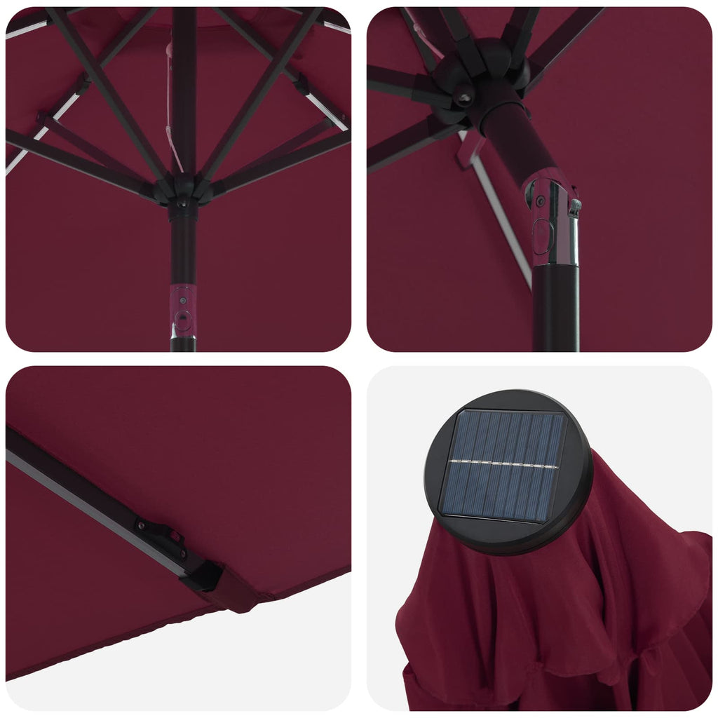 vidaXL Parasol ogrodowy z oświetleniem LED i podstawą 230 x 230 cm