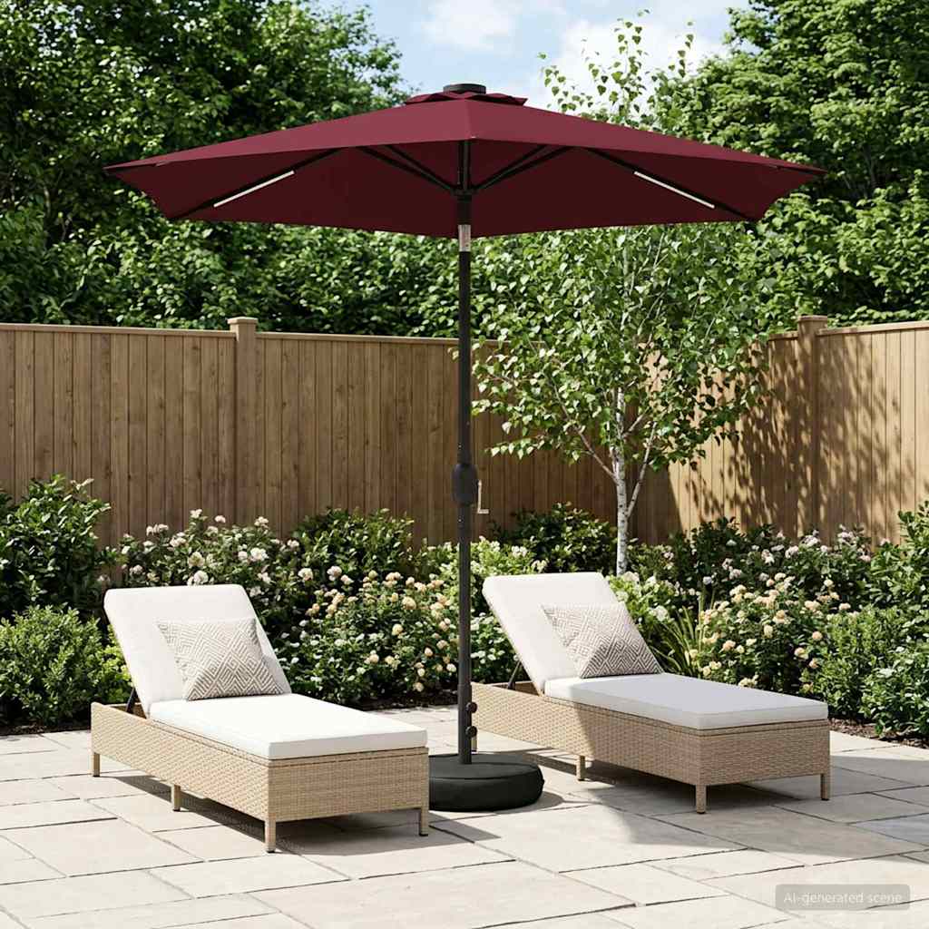 vidaXL Parasol ogrodowy z oświetleniem LED i podstawą 230 x 230 cm