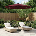 vidaXL Parasol ogrodowy z oświetleniem LED i podstawą 230 x 230 cm