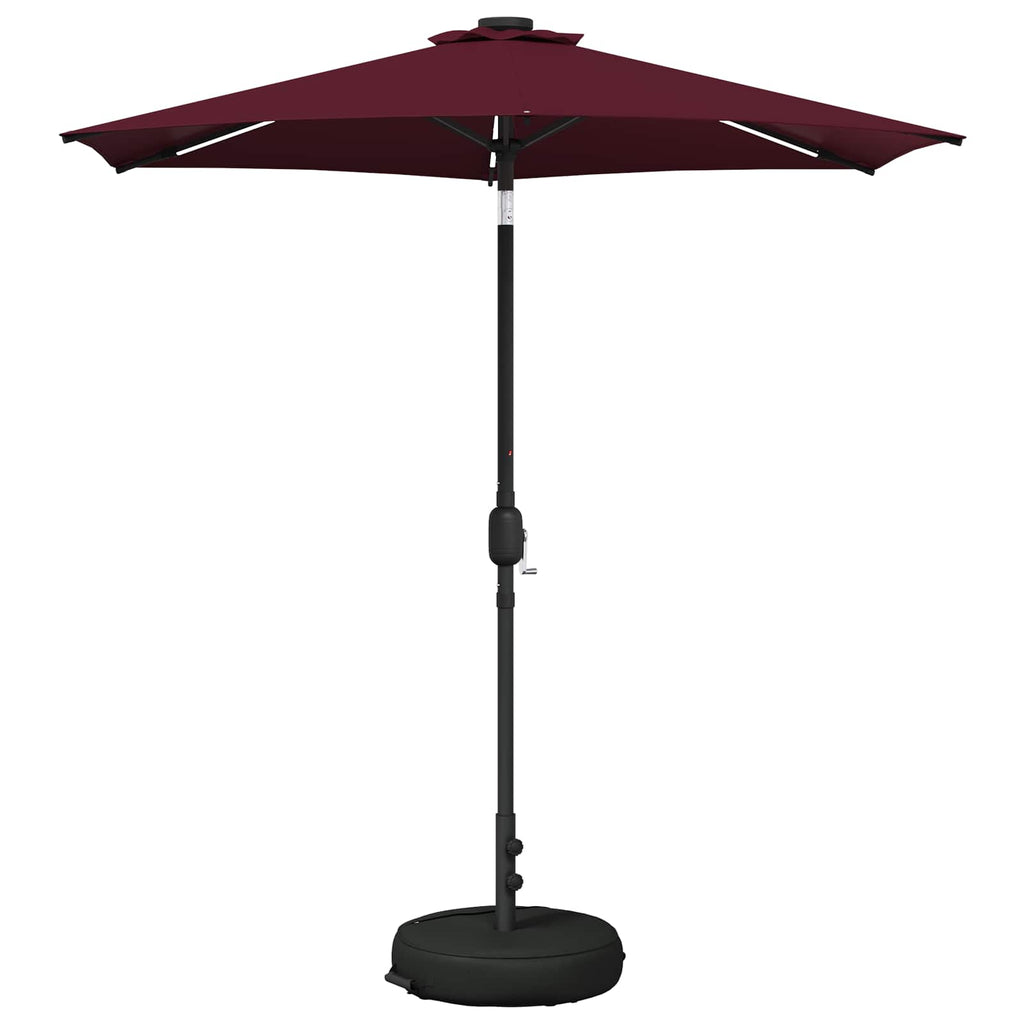 vidaXL Parasol ogrodowy z oświetleniem LED i podstawą 230 x 230 cm