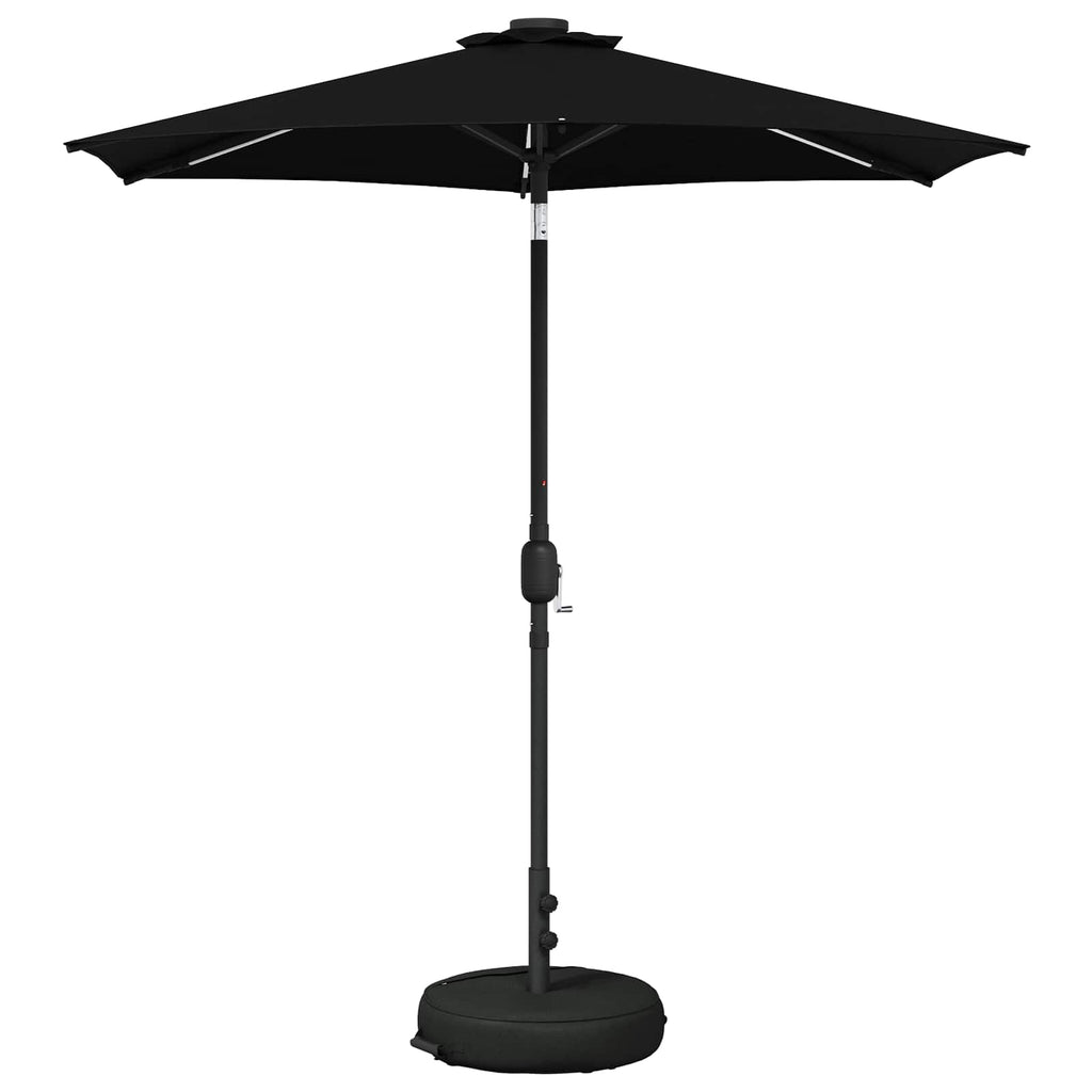 vidaXL Parasol ogrodowy z oświetleniem LED i podstawą 230 x 230 cm