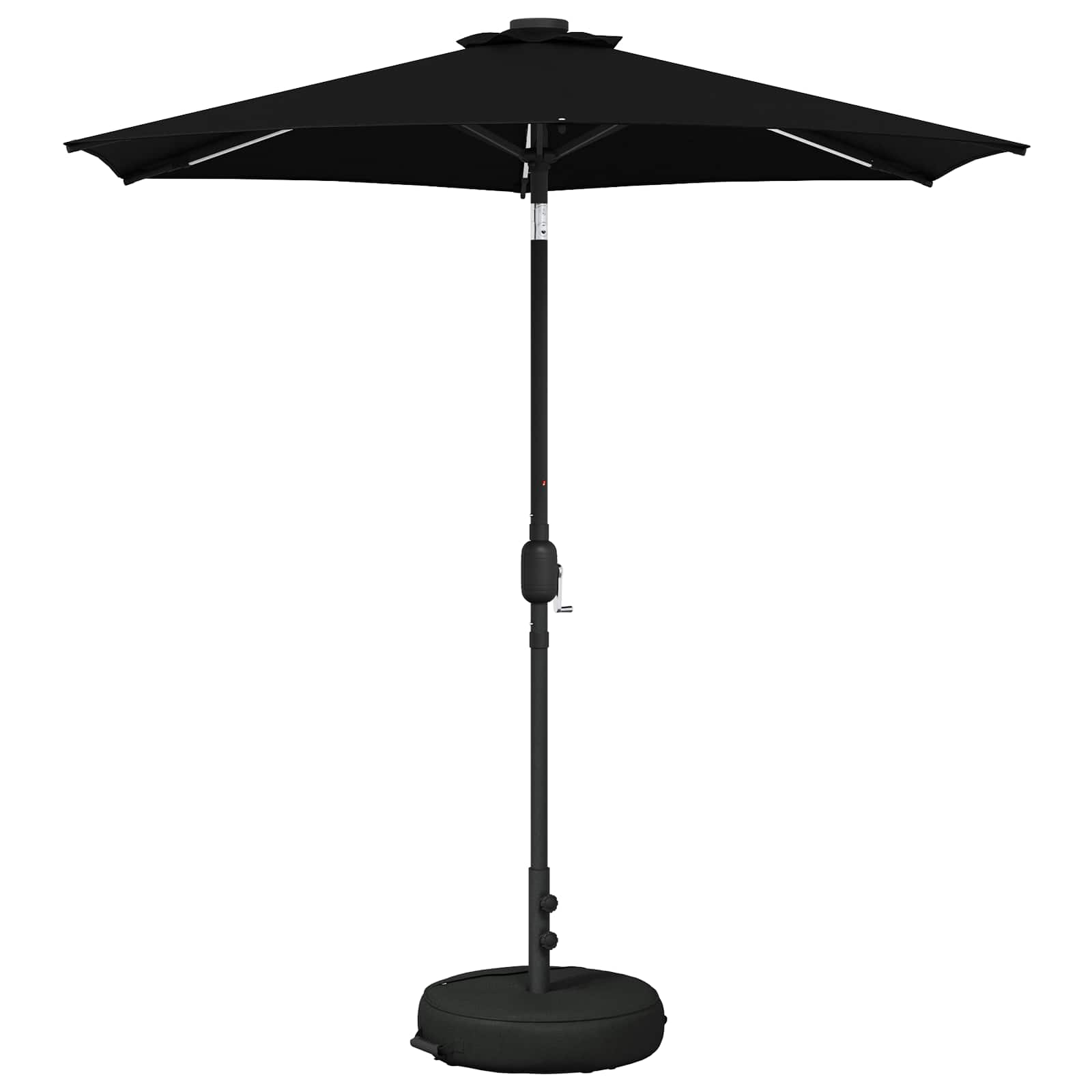 vidaXL Parasol ogrodowy z oświetleniem LED i podstawą 230 x 230 cm