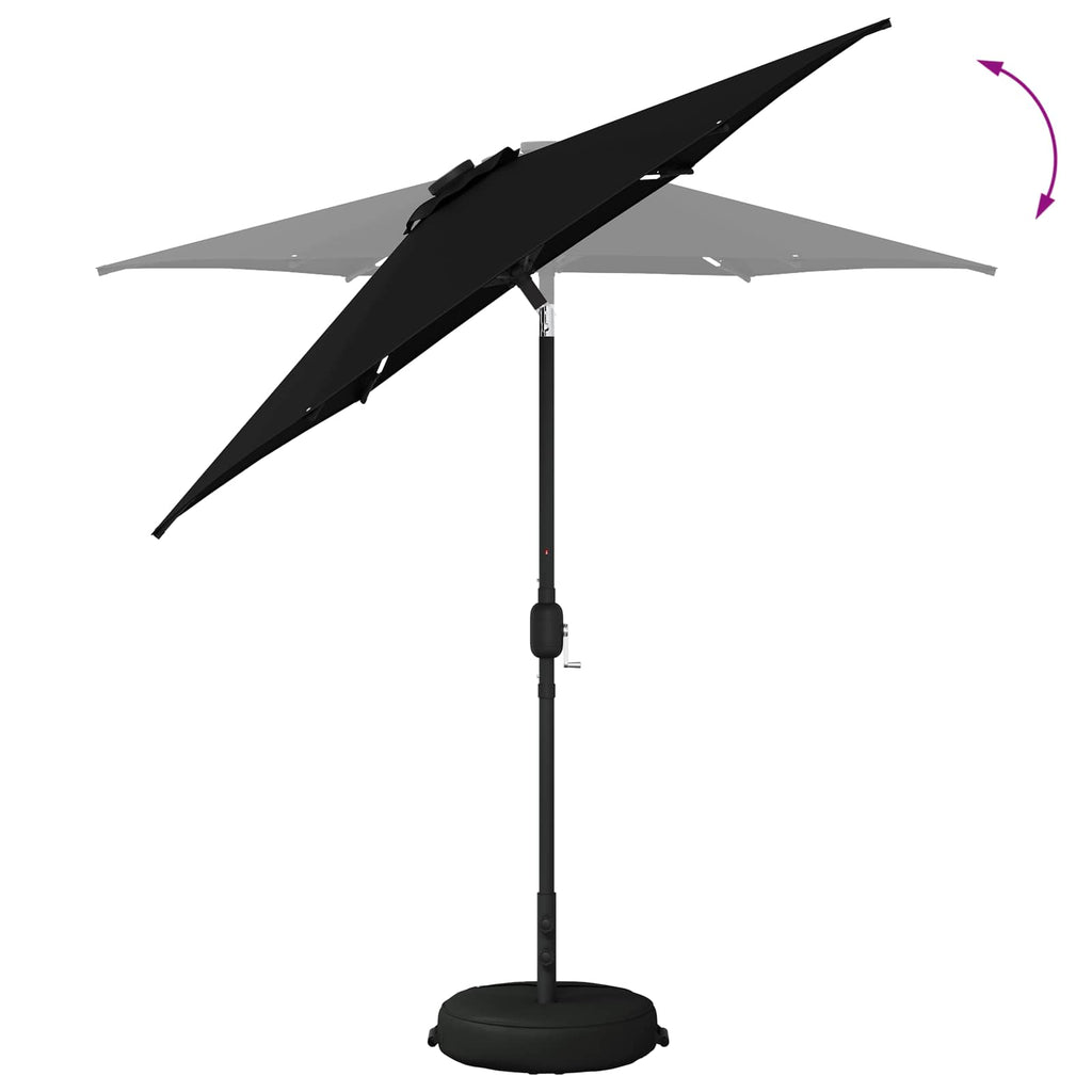 vidaXL Parasol ogrodowy z oświetleniem LED i podstawą 230 x 230 cm