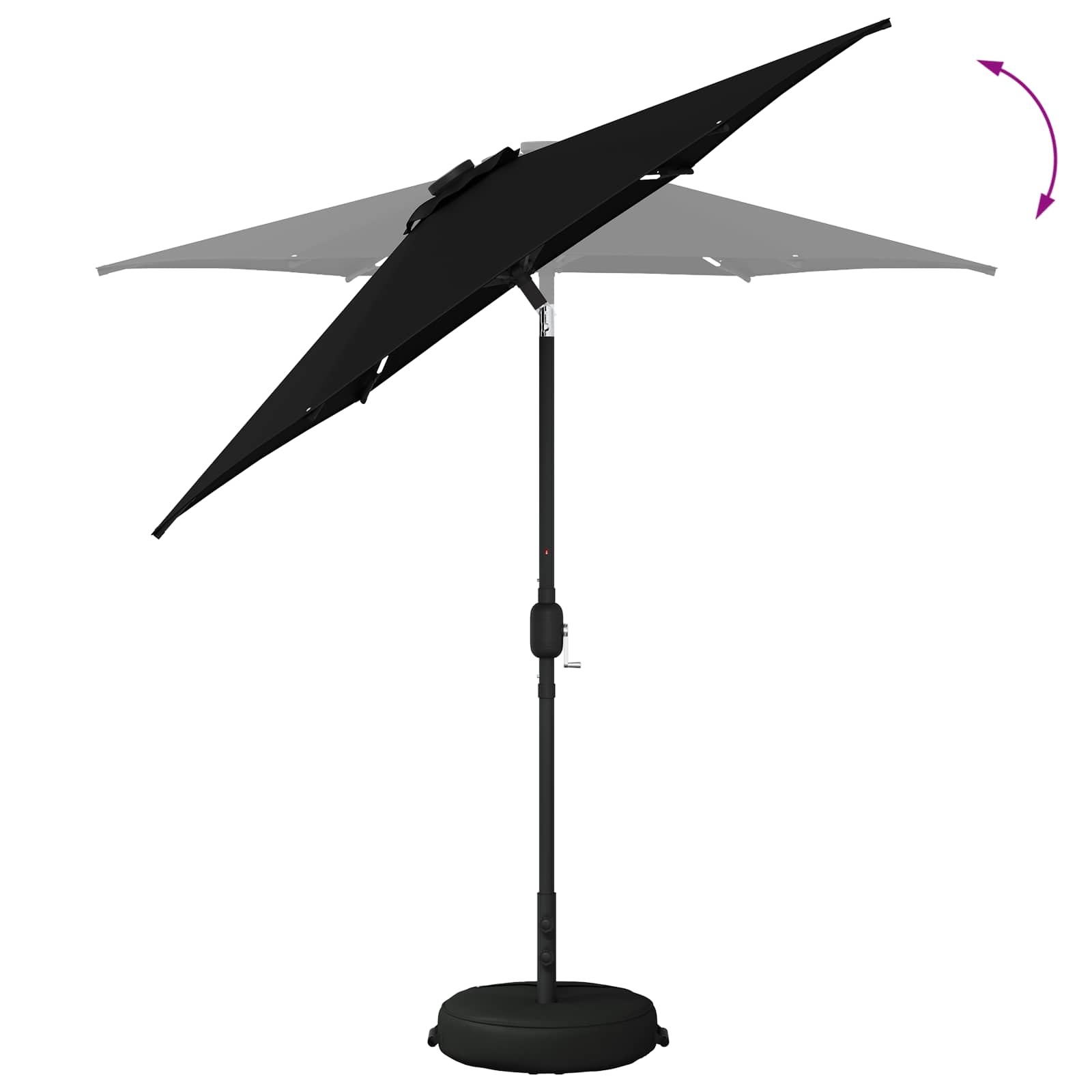 vidaXL Parasol ogrodowy z oświetleniem LED i podstawą 230 x 230 cm