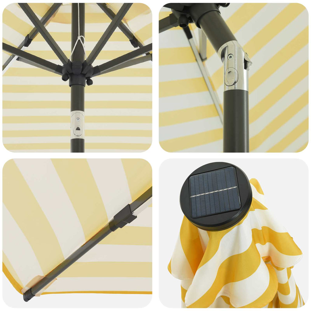 vidaXL Parasol ogrodowy z oświetleniem LED i podstawą 230 x 230 cm