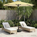 vidaXL Parasol ogrodowy z oświetleniem LED i podstawą 230 x 230 cm