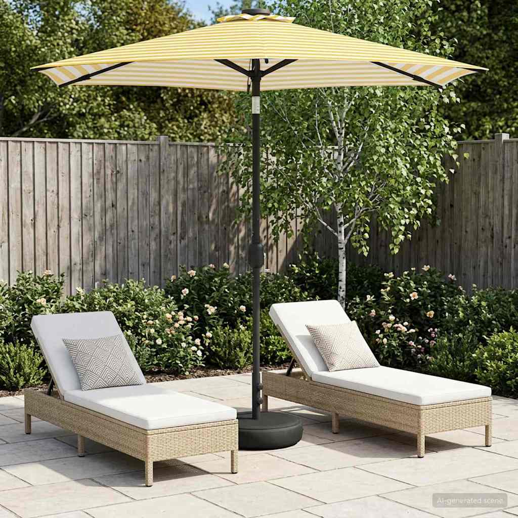 vidaXL Parasol ogrodowy z oświetleniem LED i podstawą 230 x 230 cm