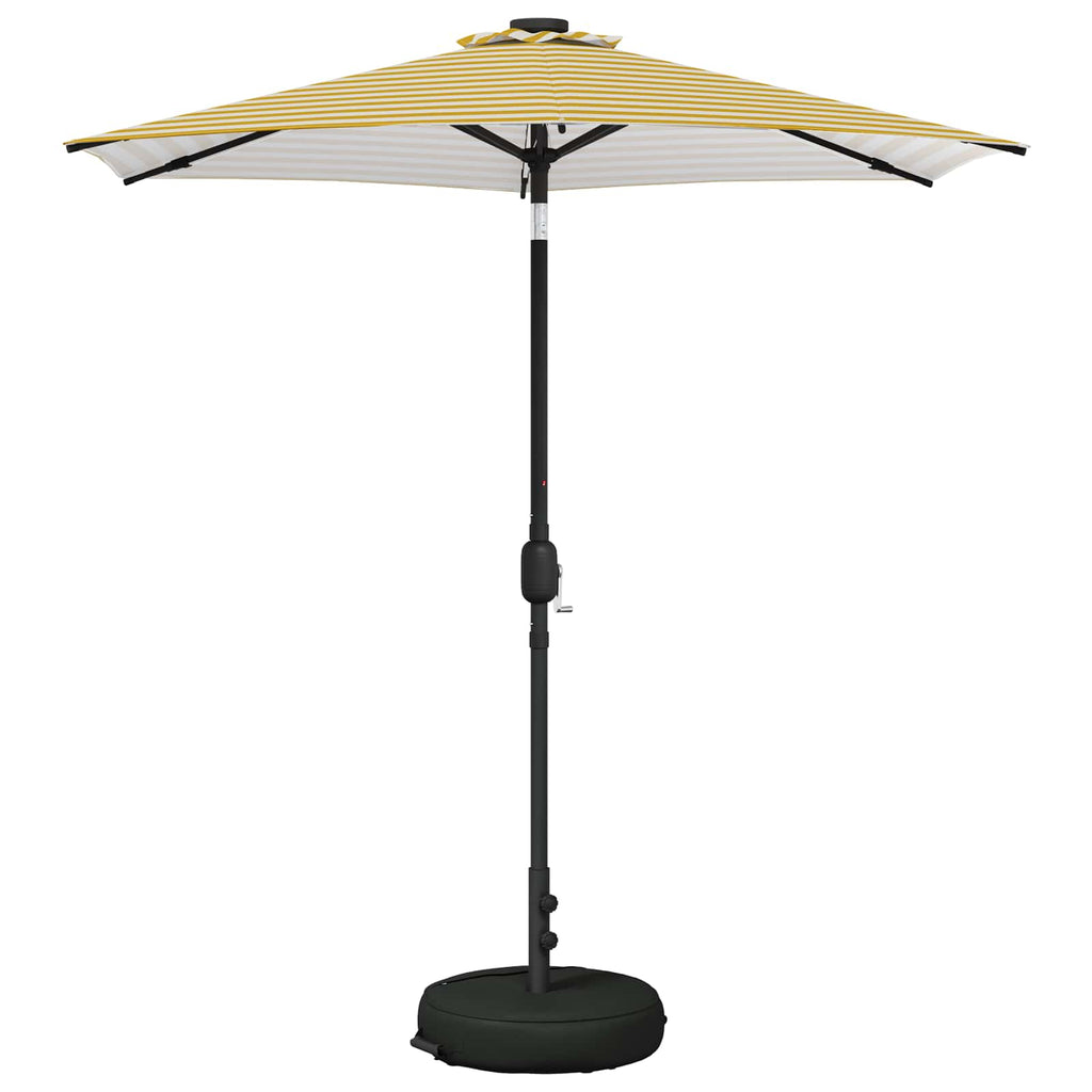 vidaXL Parasol ogrodowy z oświetleniem LED i podstawą 230 x 230 cm