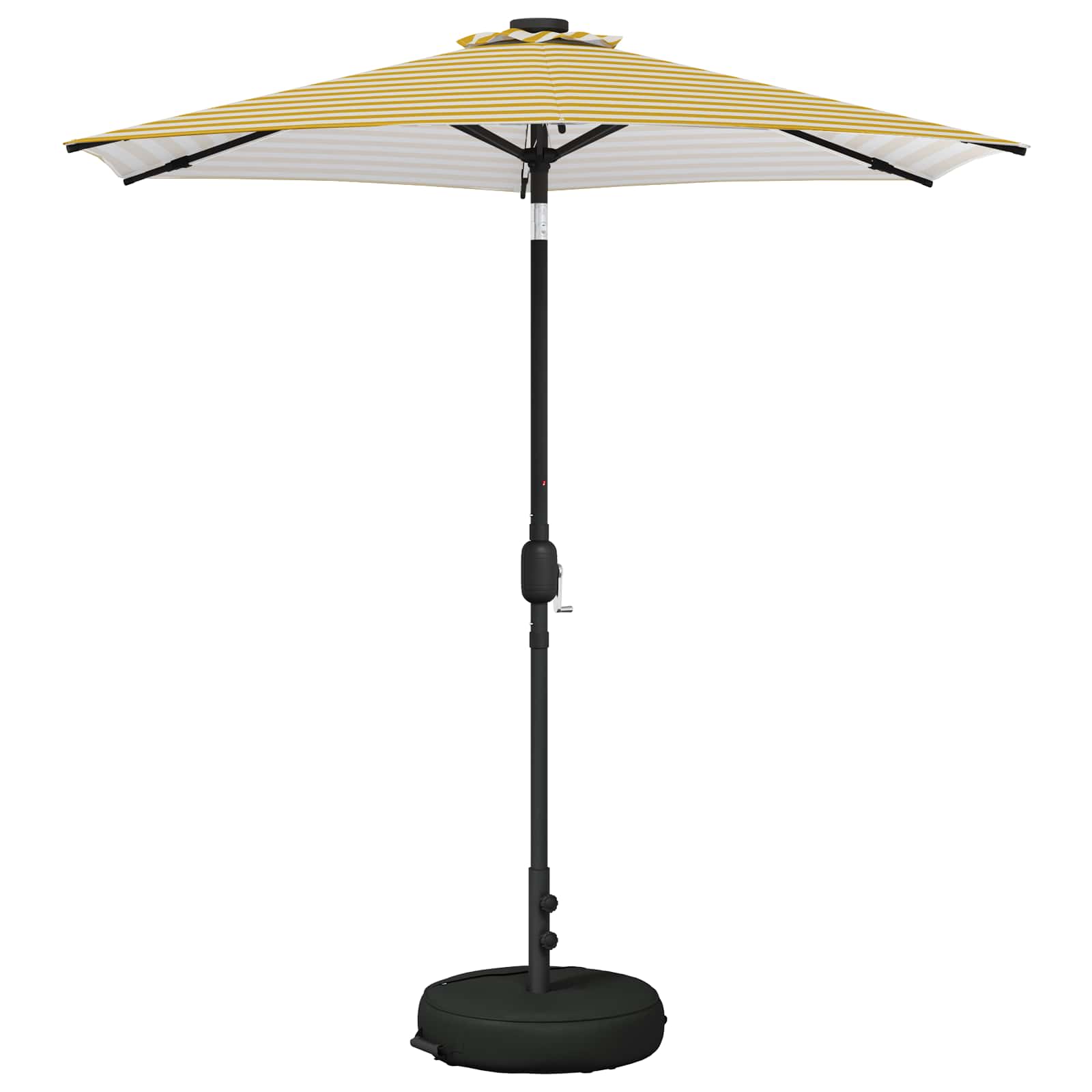 vidaXL Parasol ogrodowy z oświetleniem LED i podstawą 230 x 230 cm