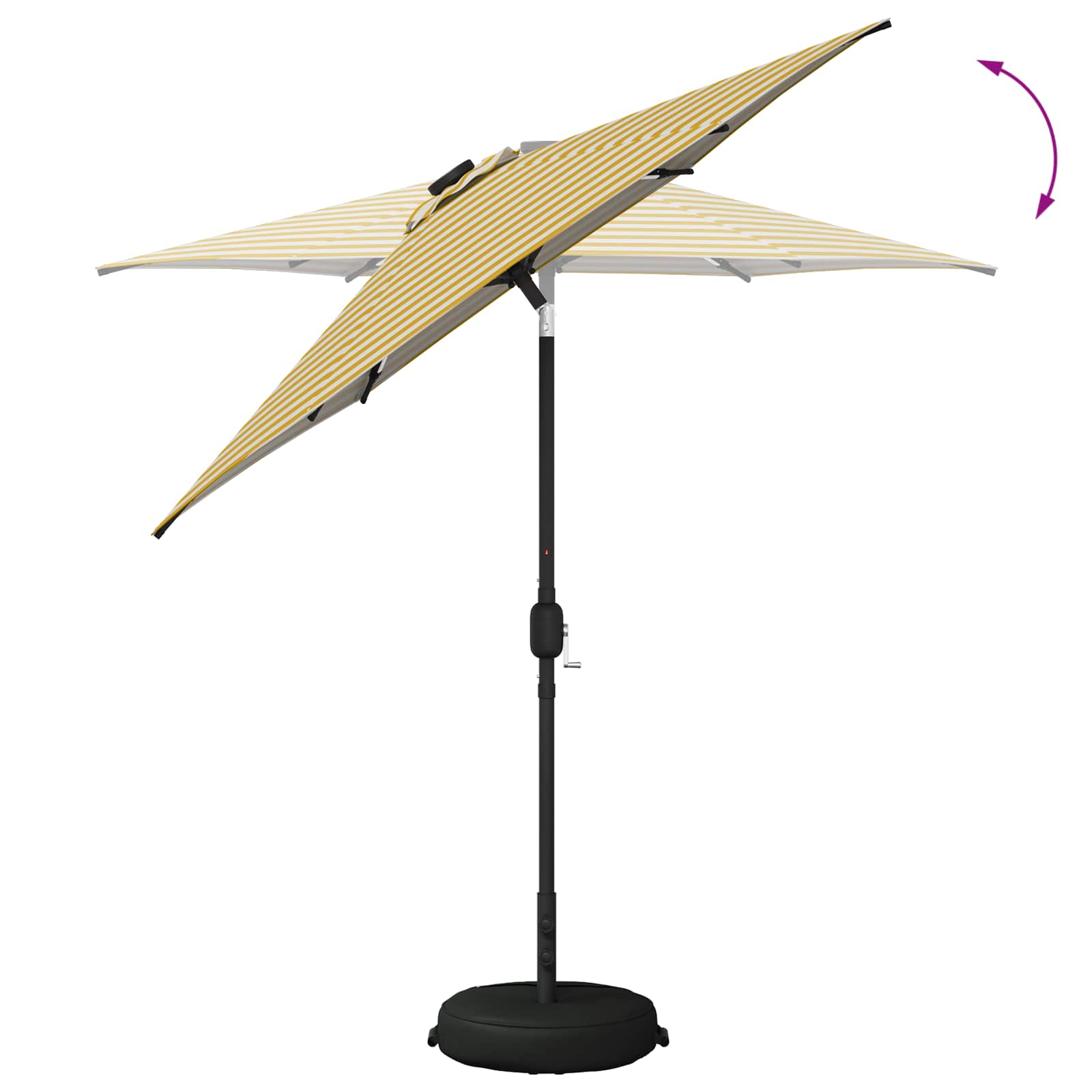 vidaXL Parasol ogrodowy z oświetleniem LED i podstawą 230 x 230 cm