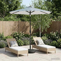 vidaXL Parasol ogrodowy z oświetleniem LED i podstawą 230 x 230 cm