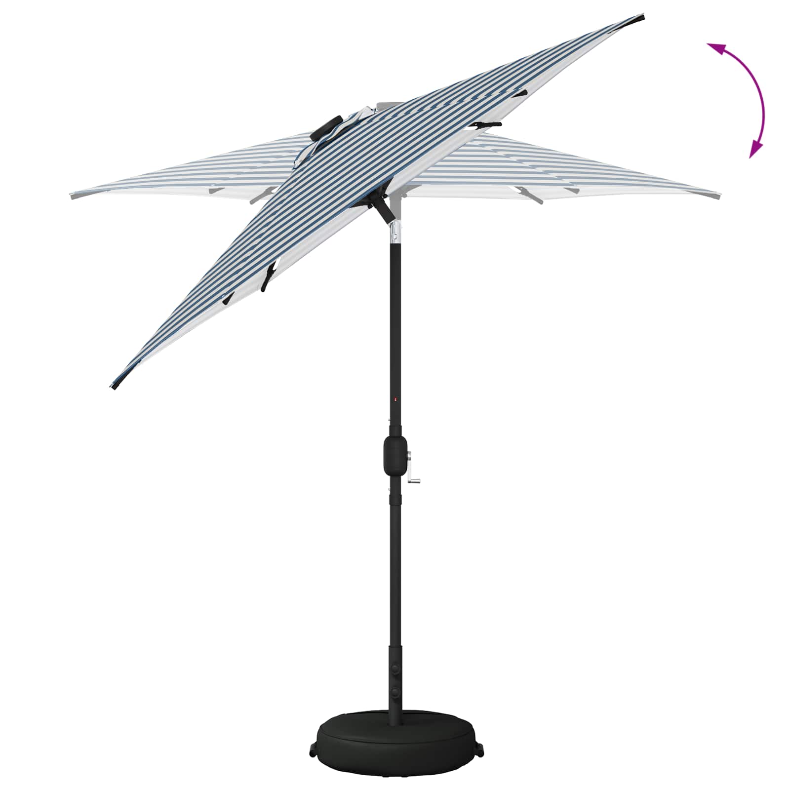 vidaXL Parasol ogrodowy z oświetleniem LED i podstawą 230 x 230 cm