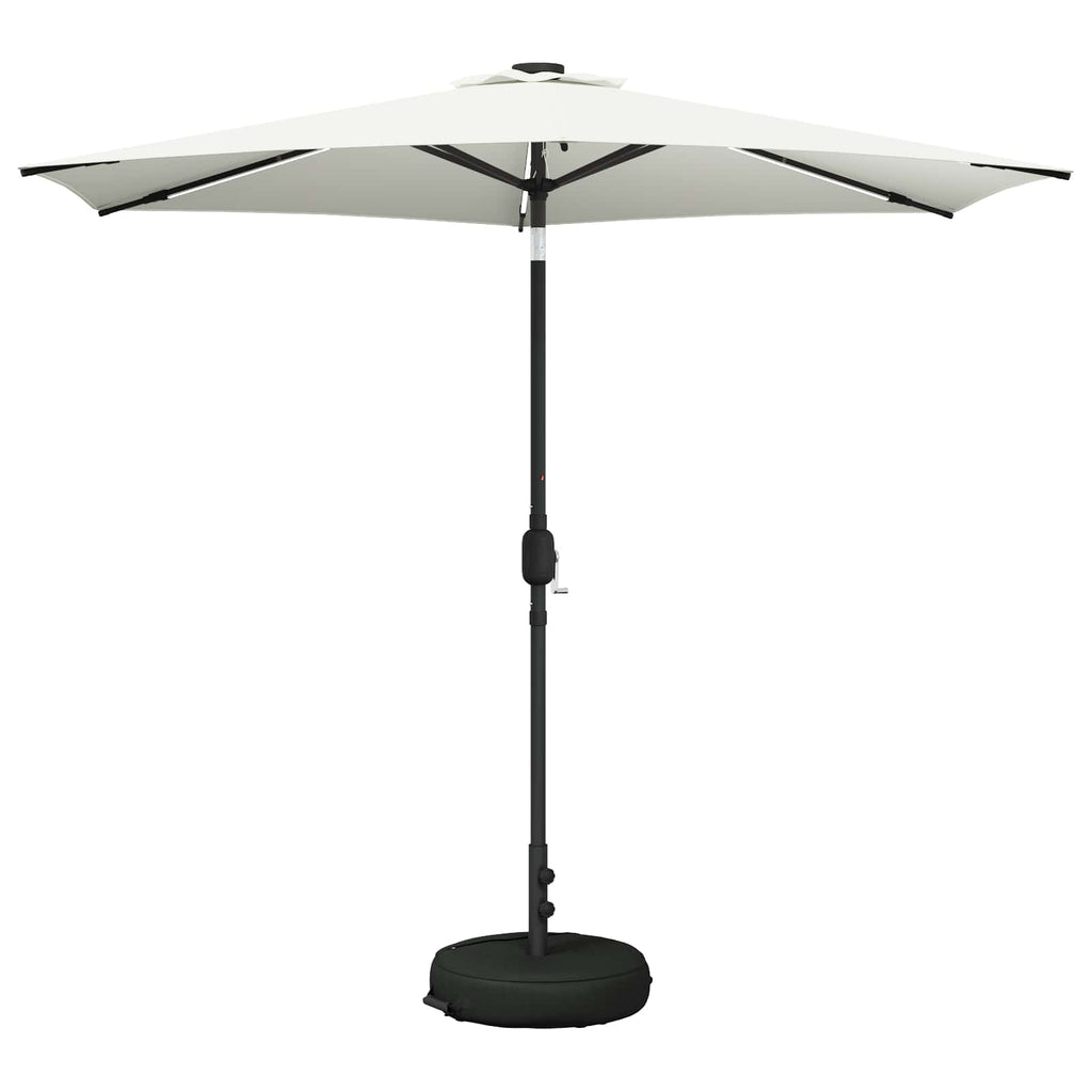 vidaXL Parasol ogrodowy z oświetleniem LED i podstawą 270 x 270 cm